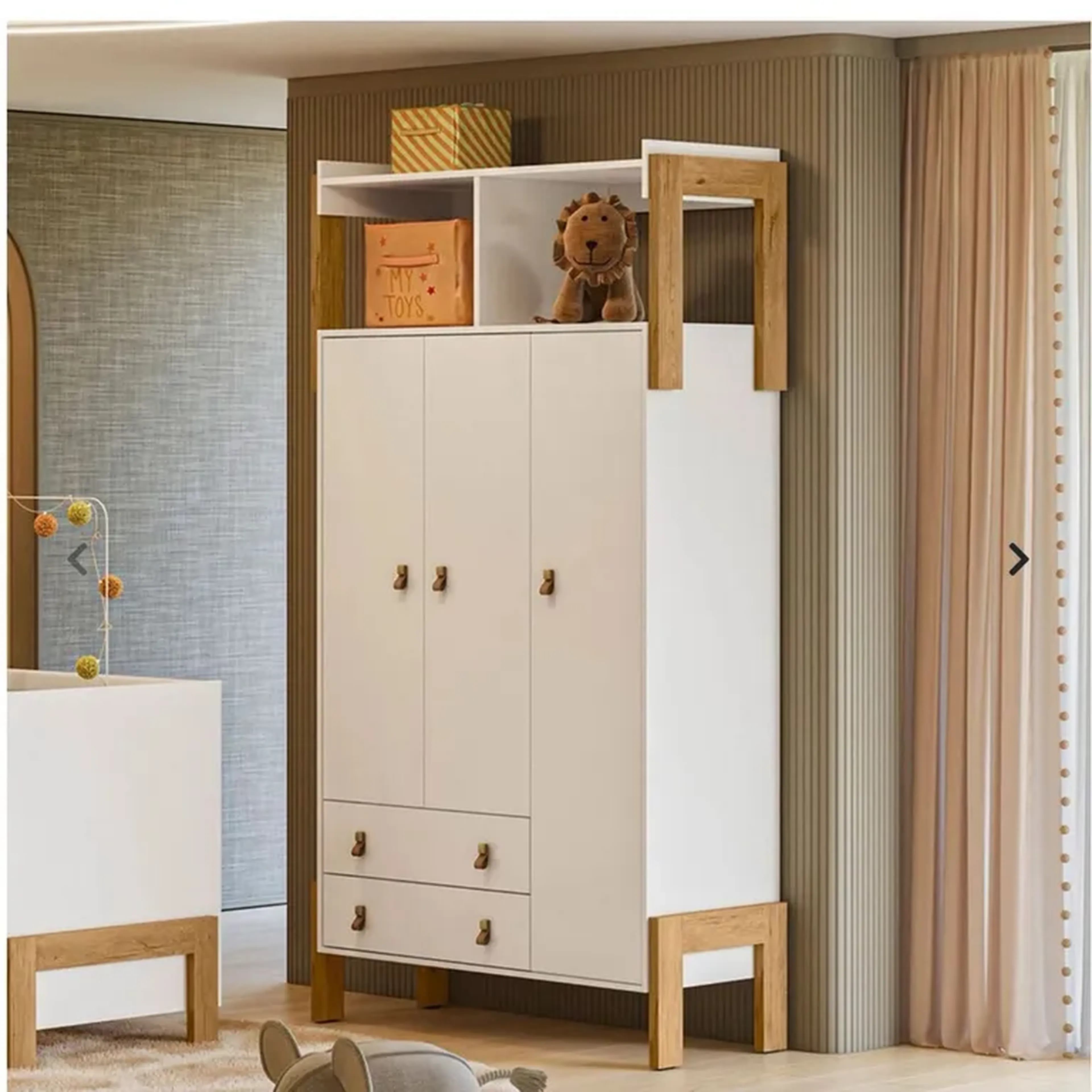 GUARDA ROUPA C NICHO FANTASIA - BRANCO ACETINADO imagem