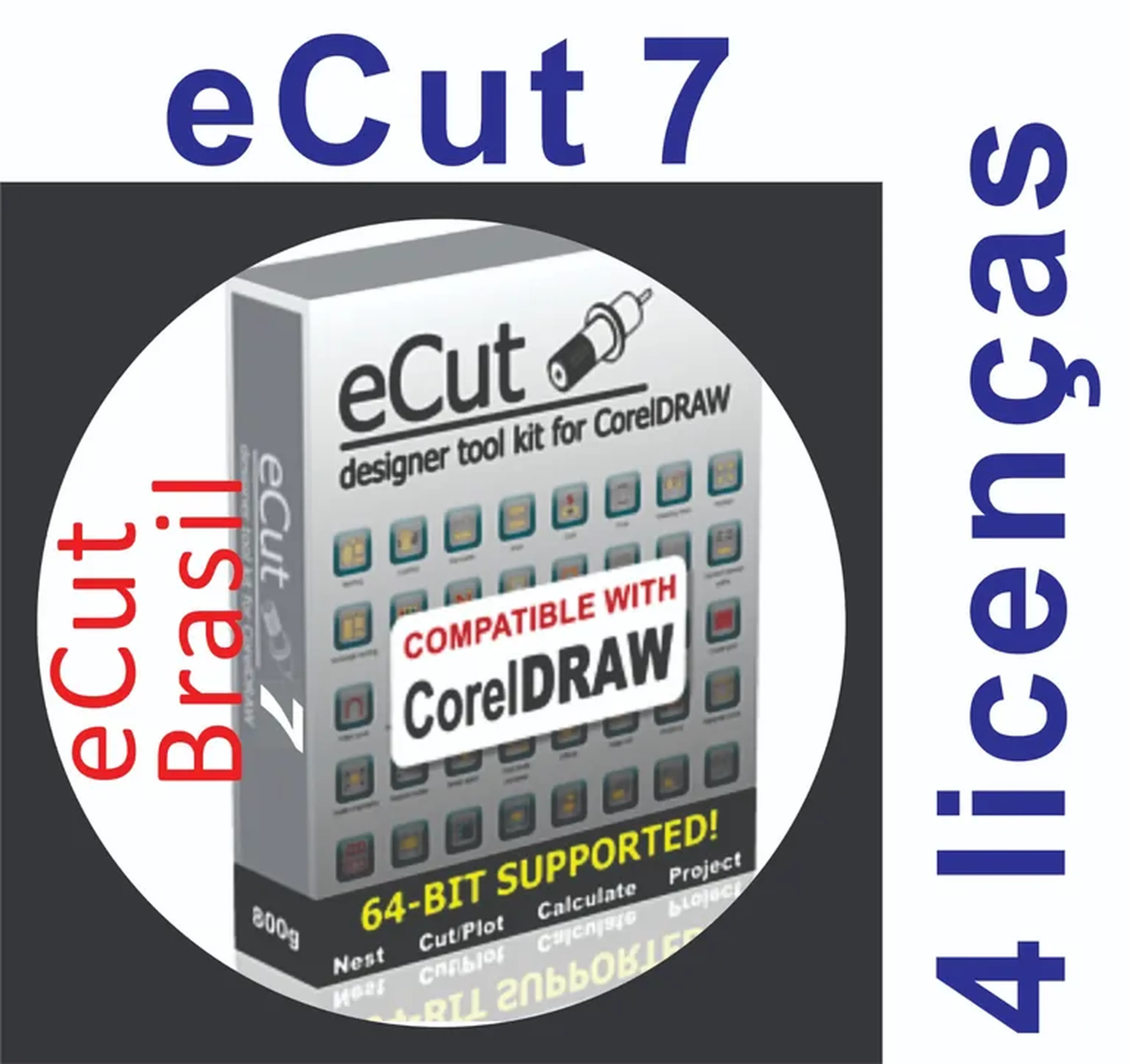 Ecut 7 CorelDraw - 4 licenças imagem