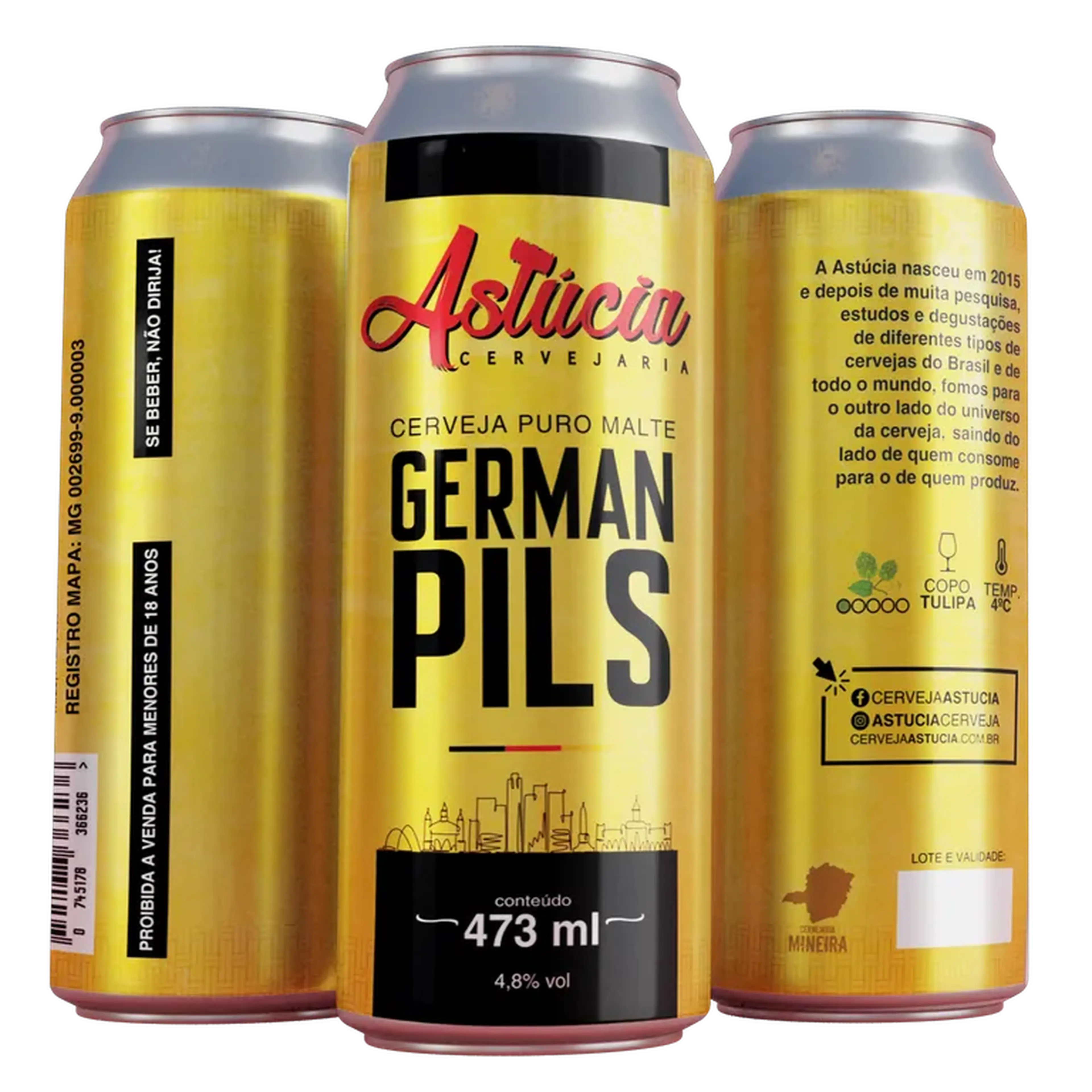 Cerveja Astúcia German Pils - Lata 473ml imagem
