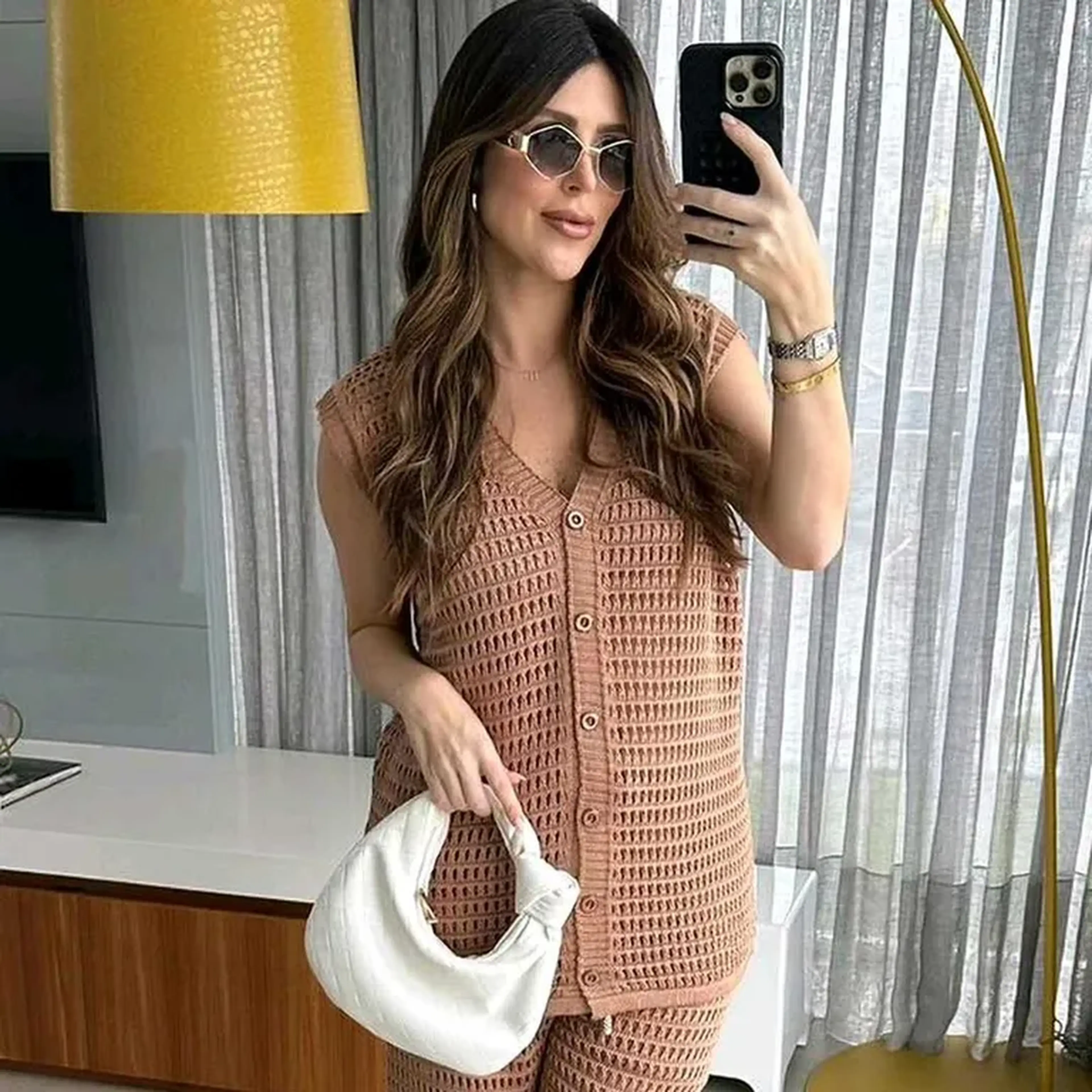 colete tricot vazado imagem