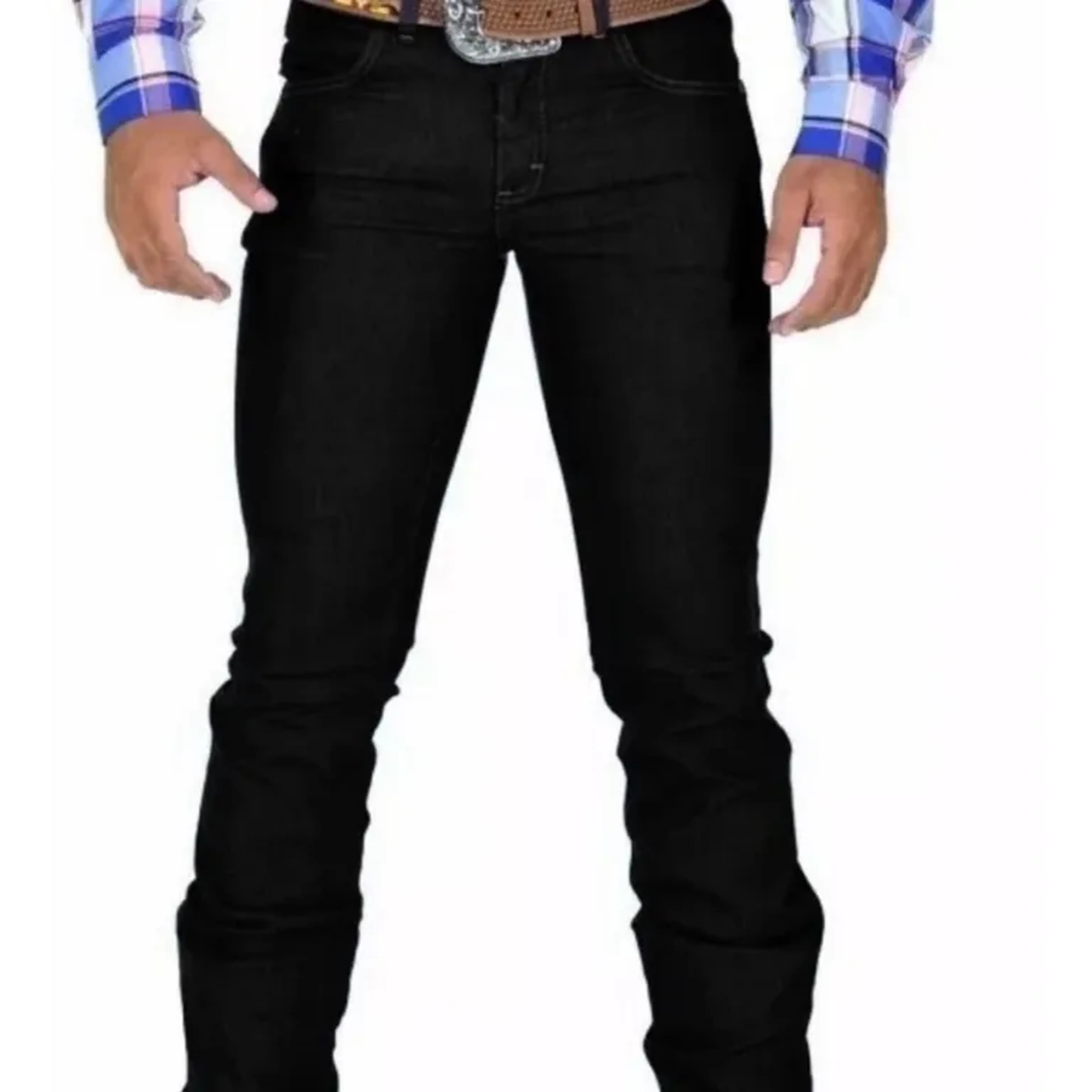 Calça masculina texanos preta imagem