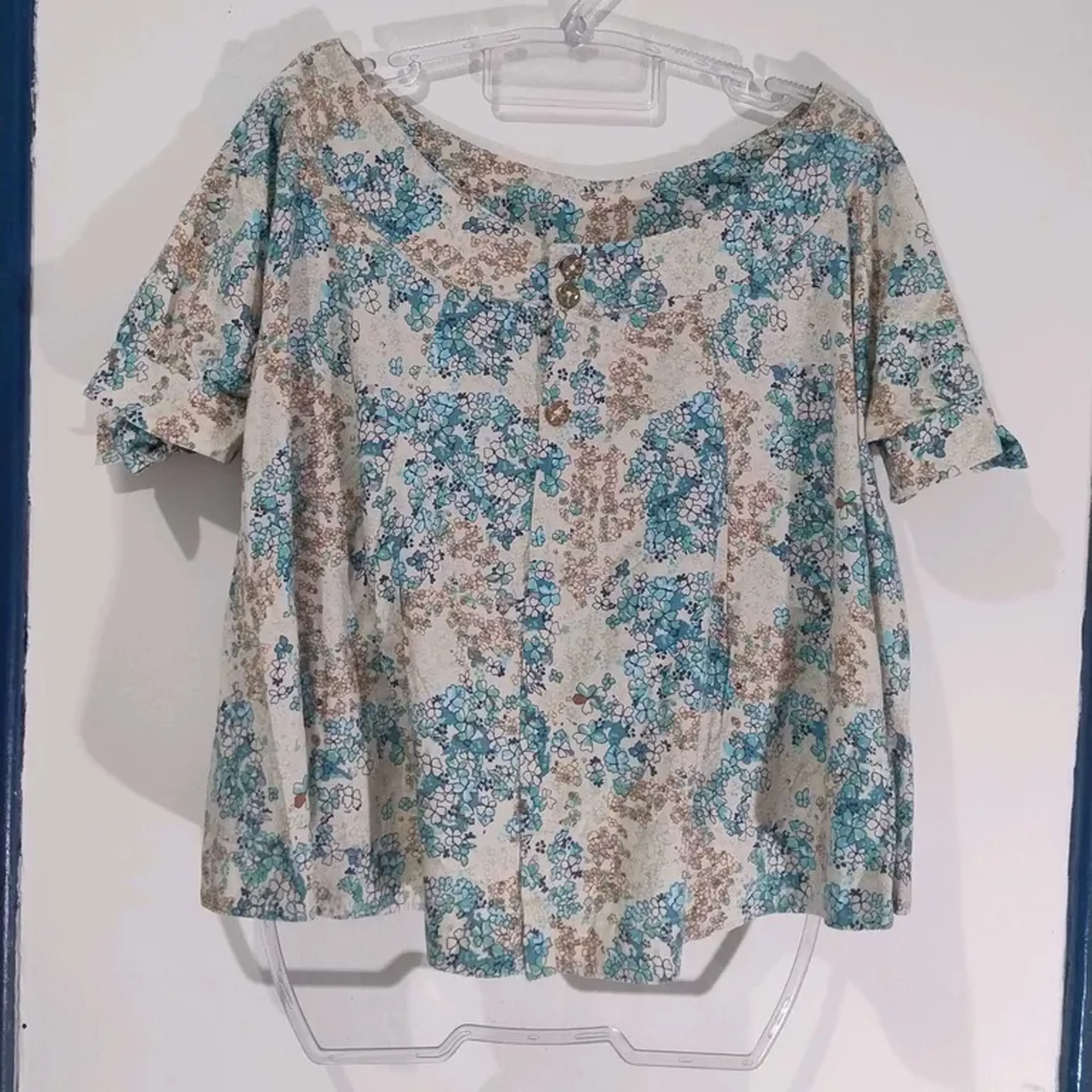 Bata Floral Azul imagem