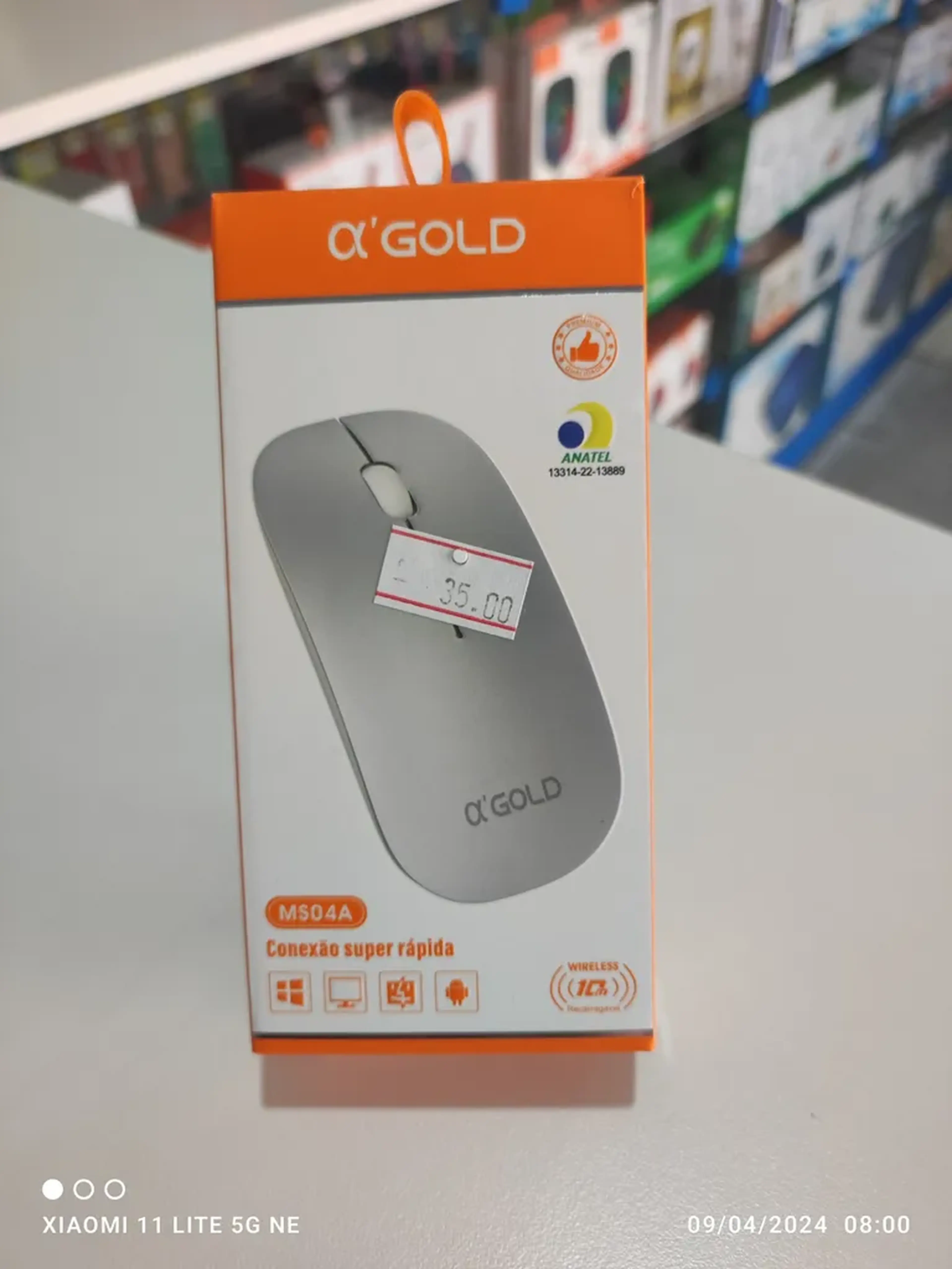 mouse sem fio recarregável Gold imagem