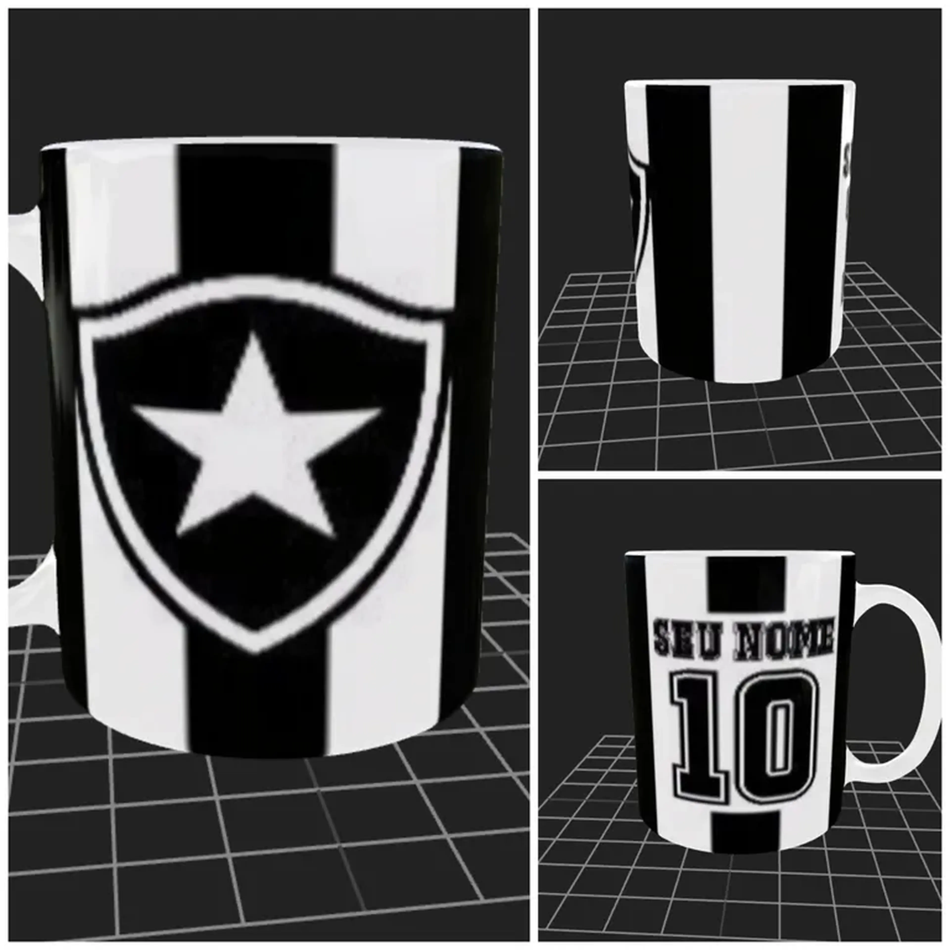Caneca de Chopp Botafogo Camisa 10 325ml Vidro + Caixa imagem