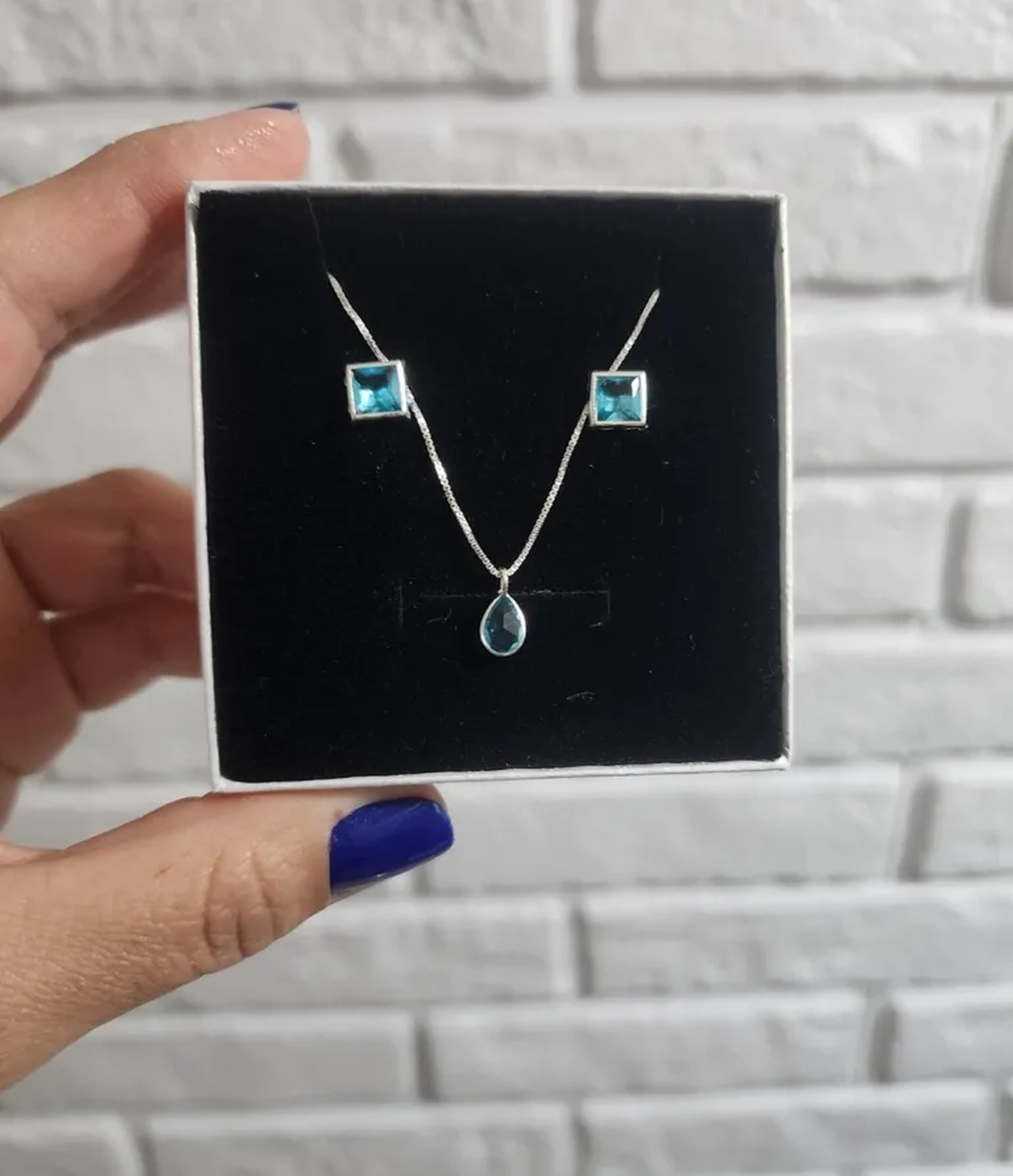 Conjunto Ingleses azul claro imagem