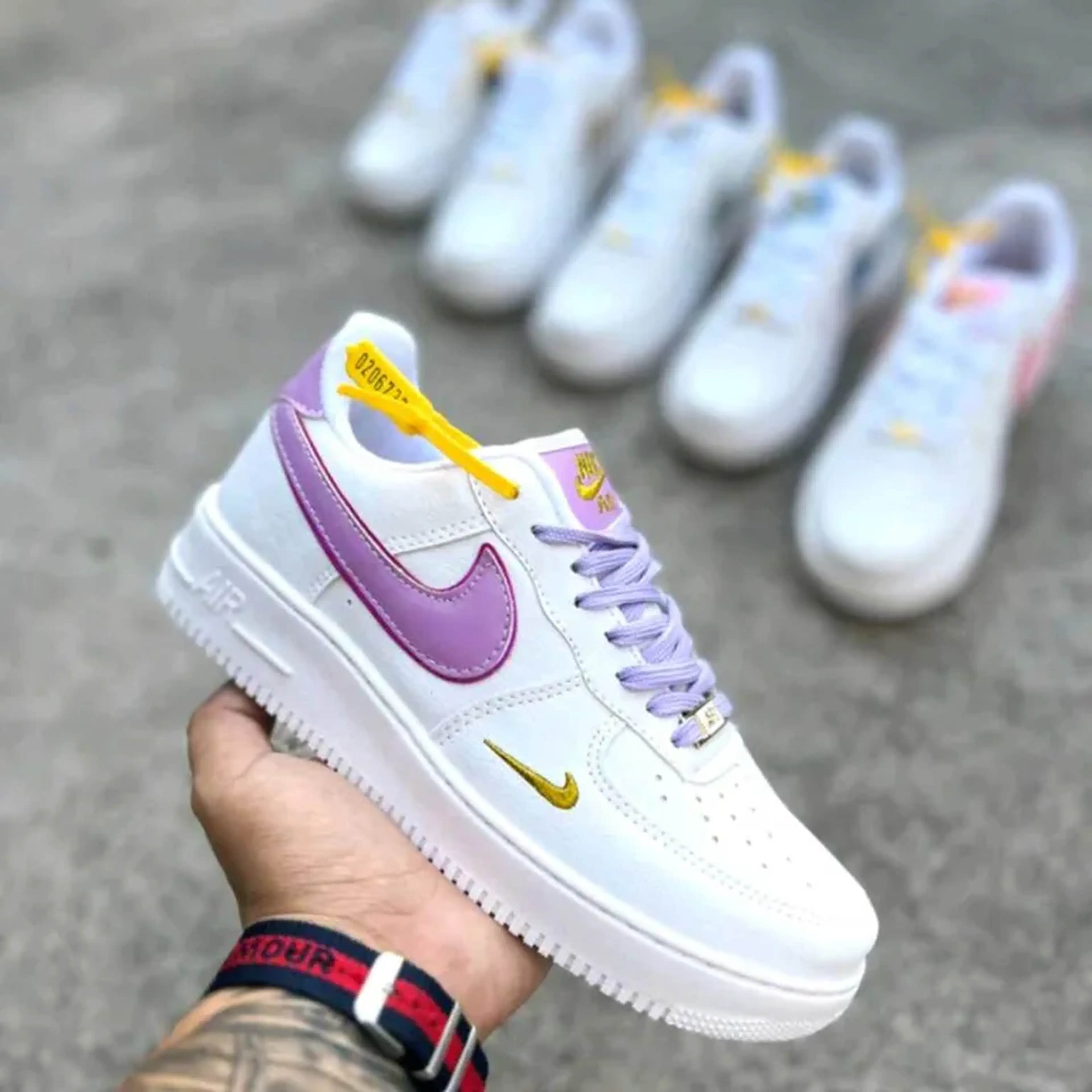 Air Force 1 Branco com Roxo imagem