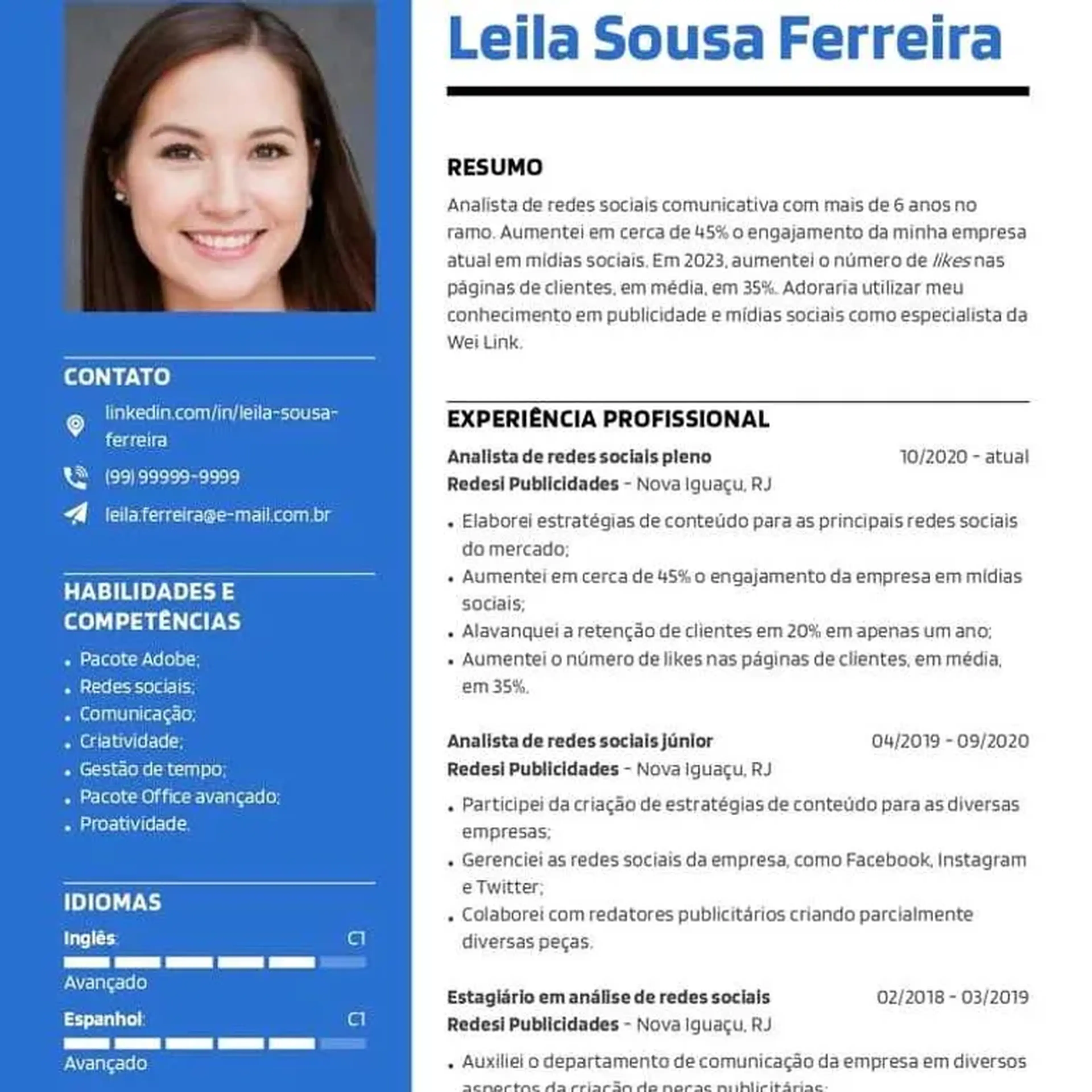 currículo foto imagem