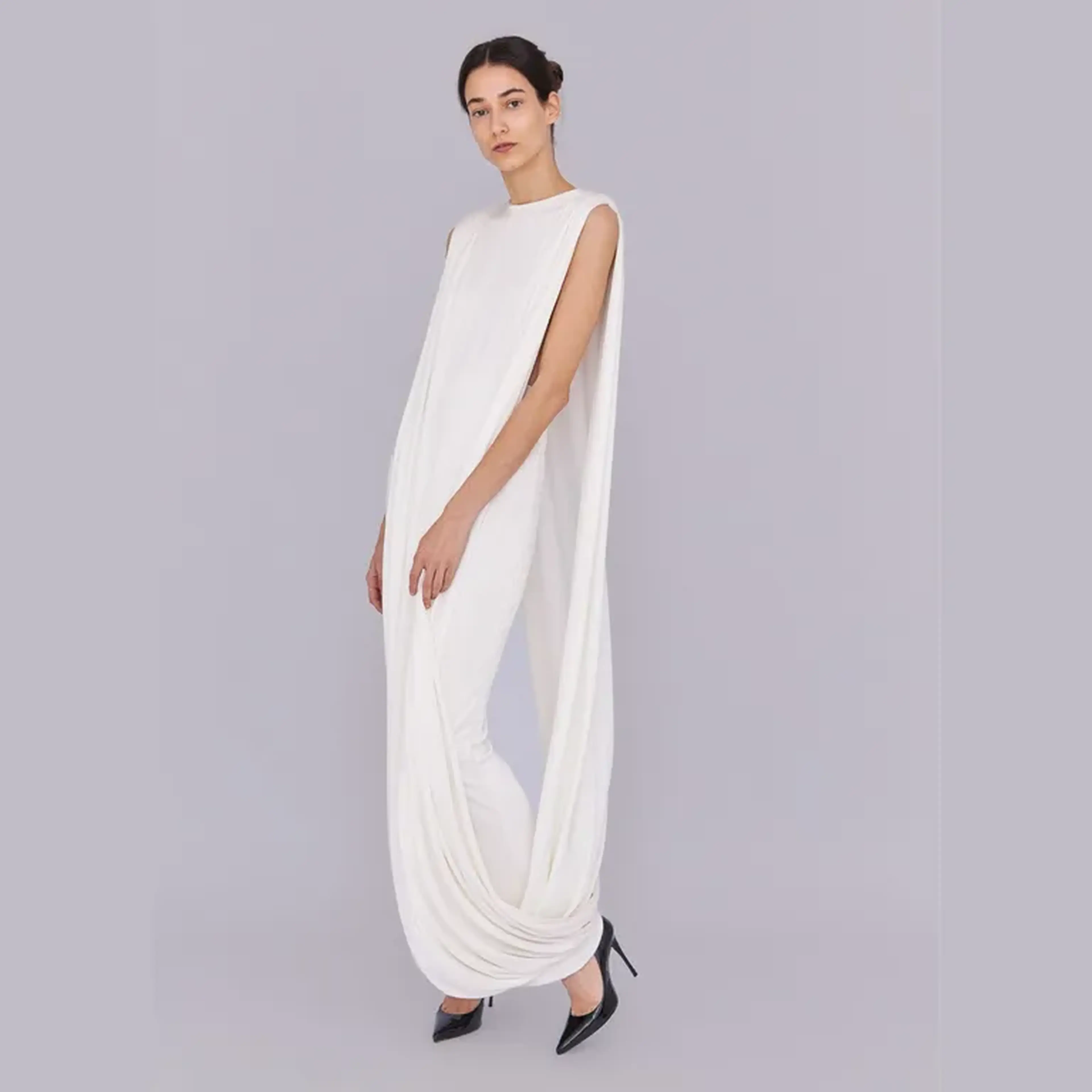 Vestido Double Cape Sobreposto imagem