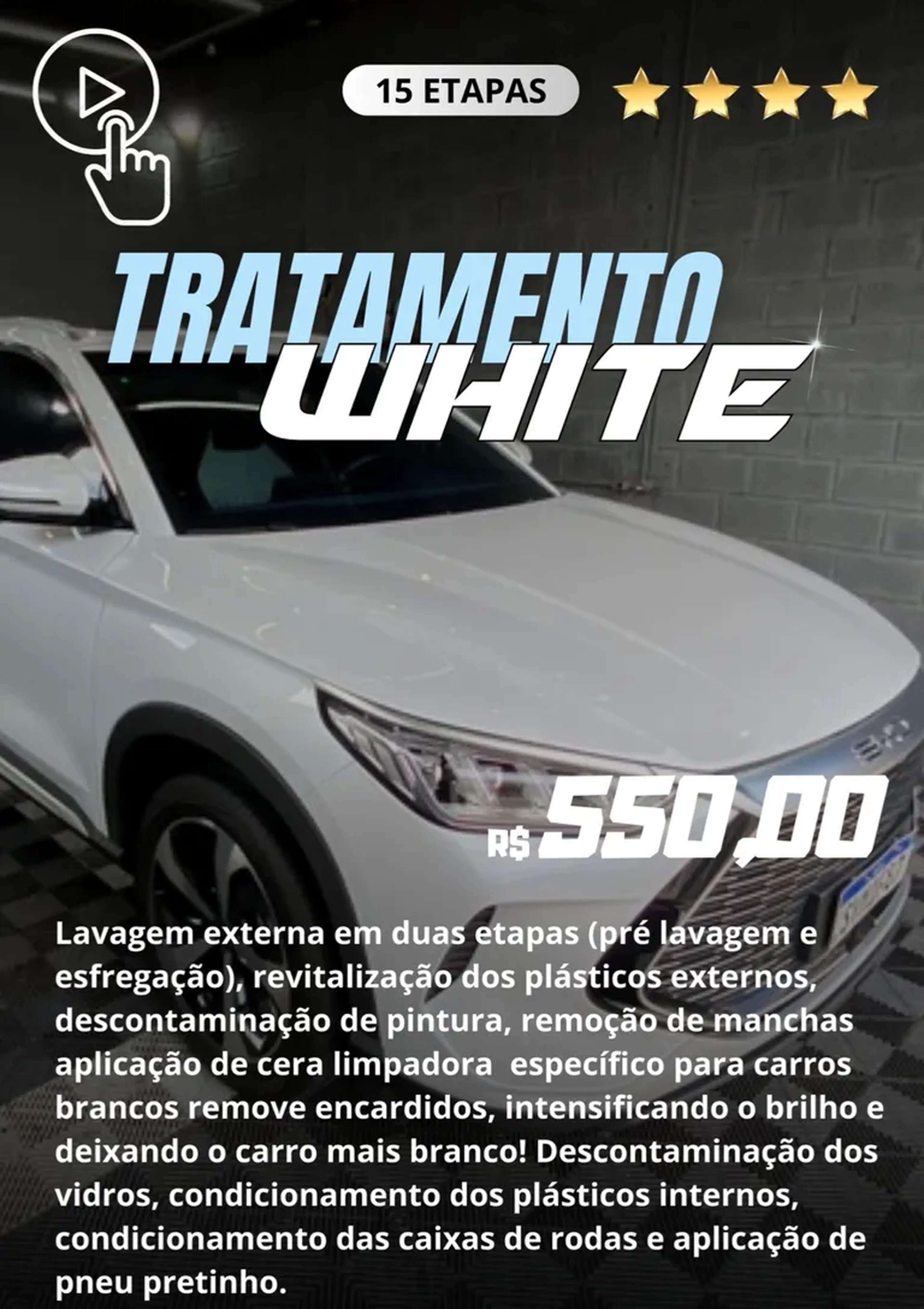 Pacote tratamento carro branco imagem