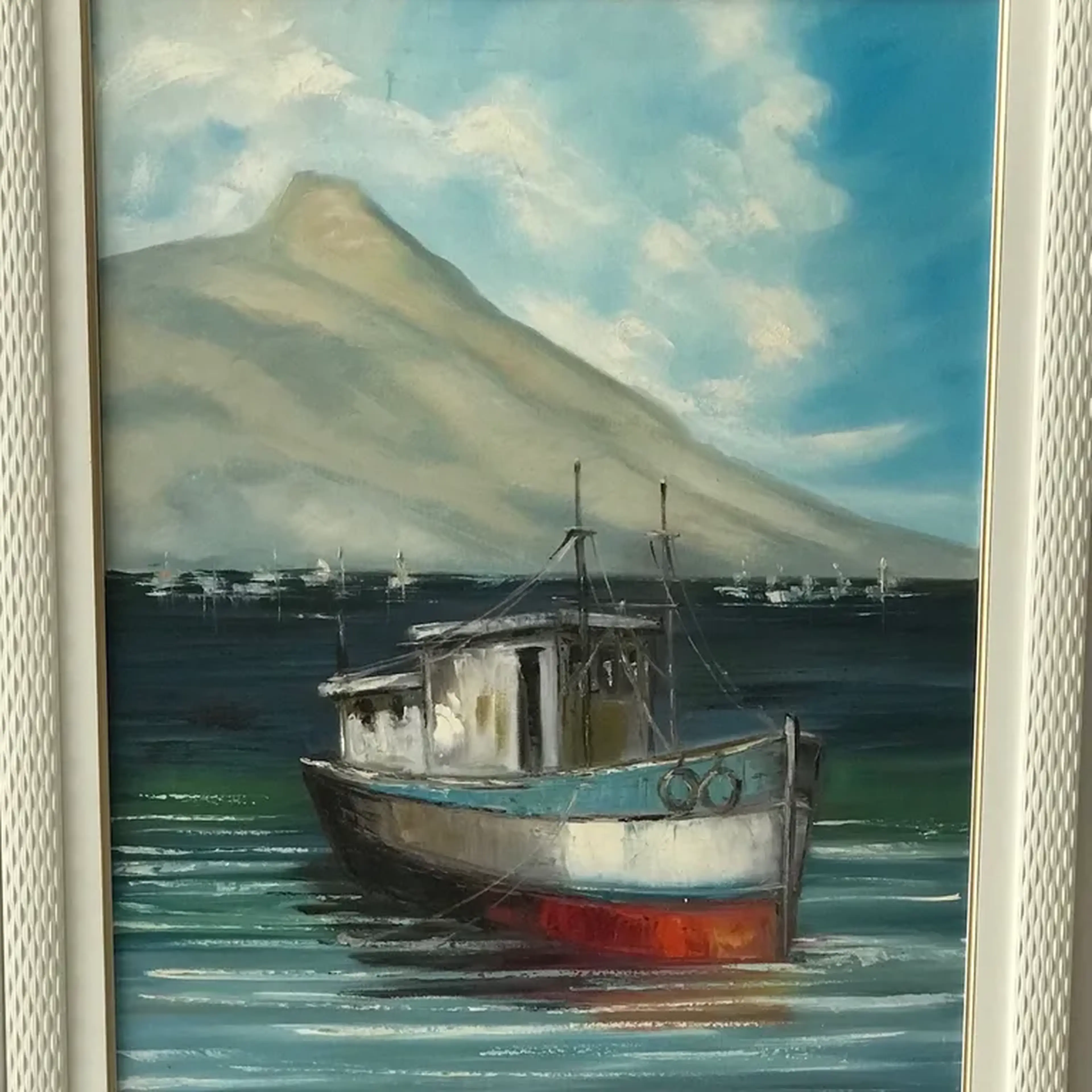 Tela tinta a óleo 50x70 “O barco “ imagem