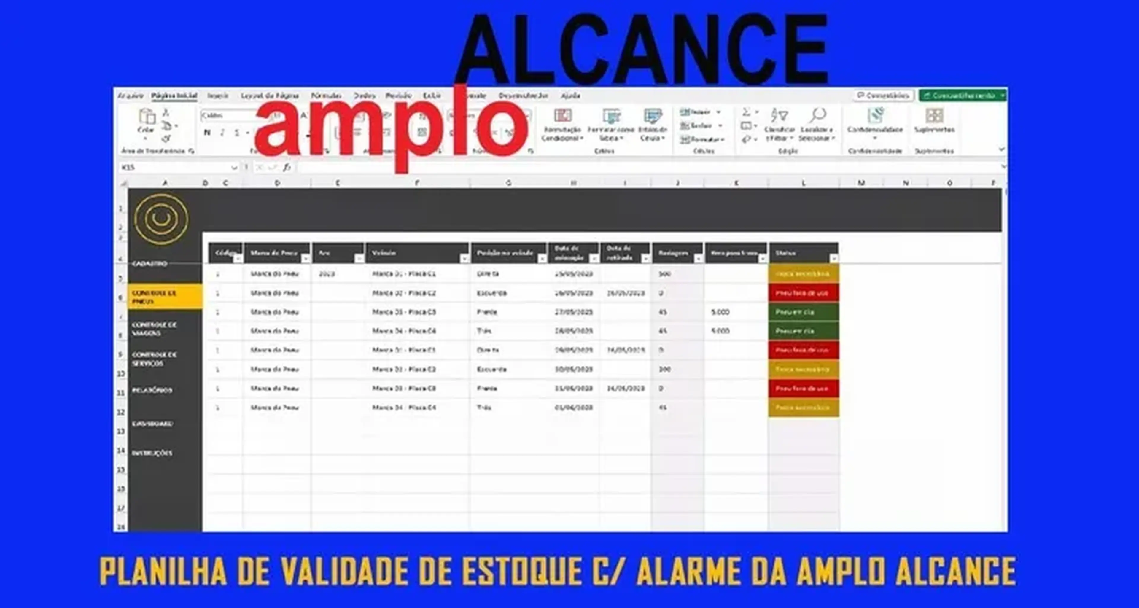 Planilha de Validade de Estoque com alarme da Amplo Alcance imagem