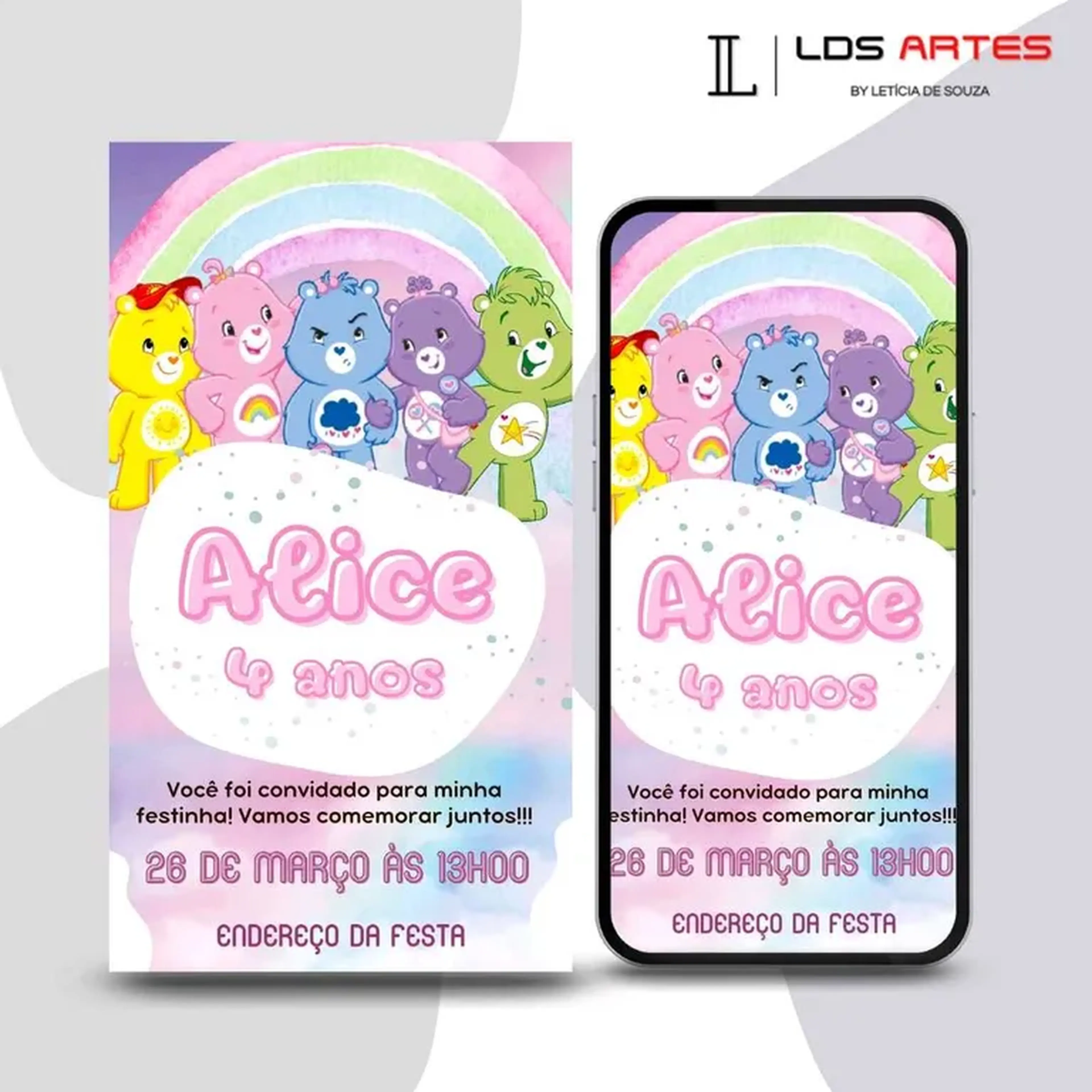 Convite Digital - Ursinhos Carinhosos imagem