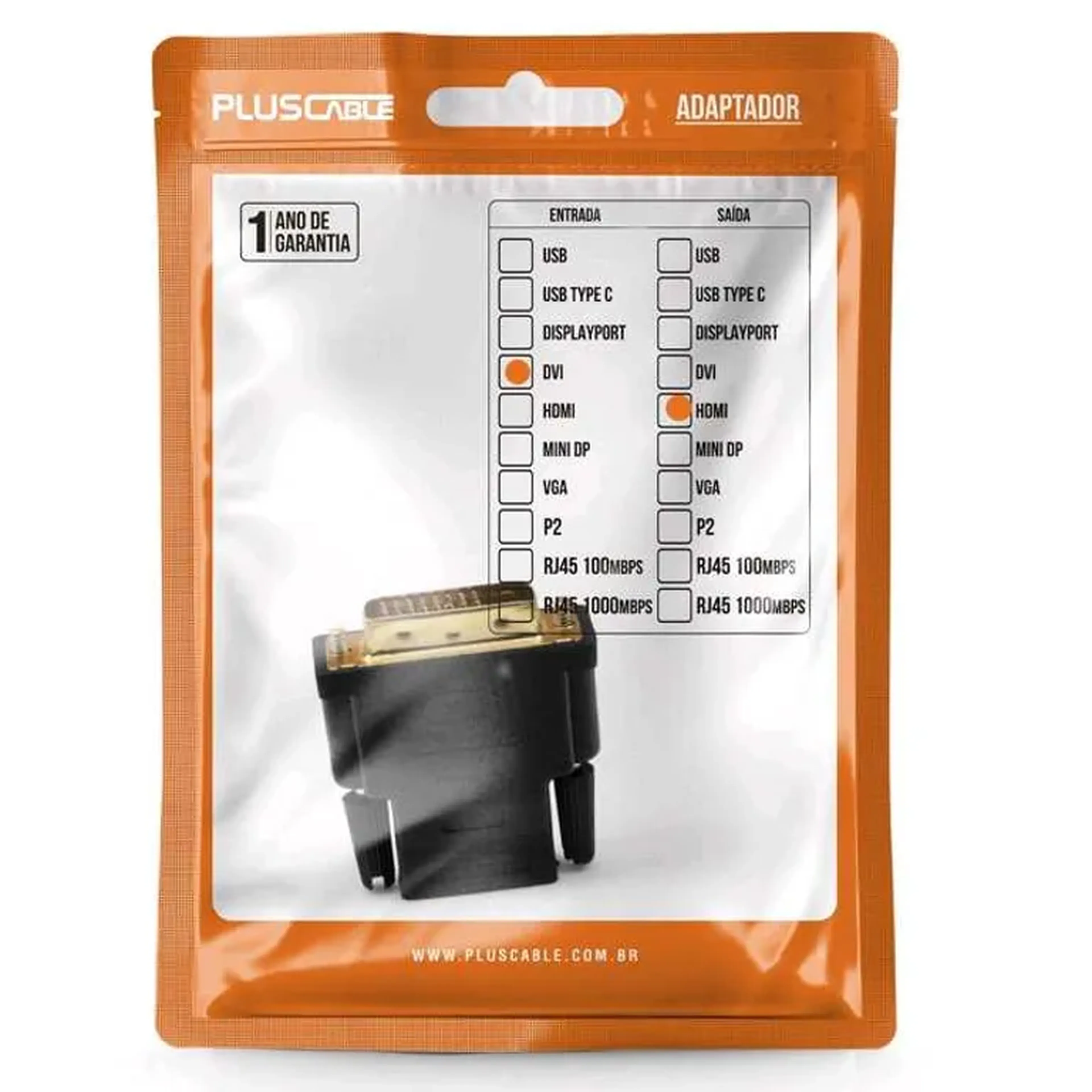 Adatador DVI HDMI PlusCable, DVI Macho HDMI Fêmea imagem