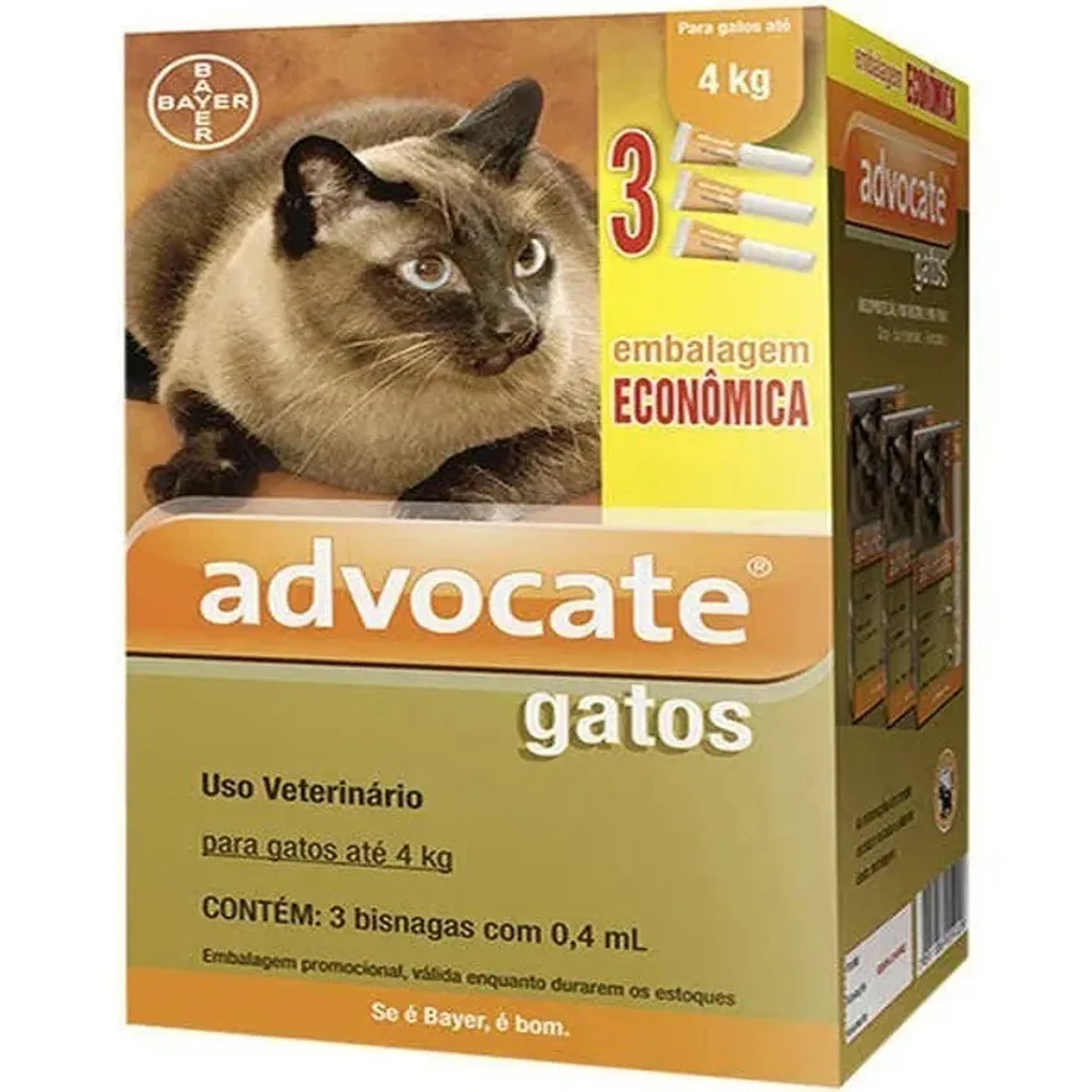 Advocate Gatos até 4kg 3 pipetas imagem
