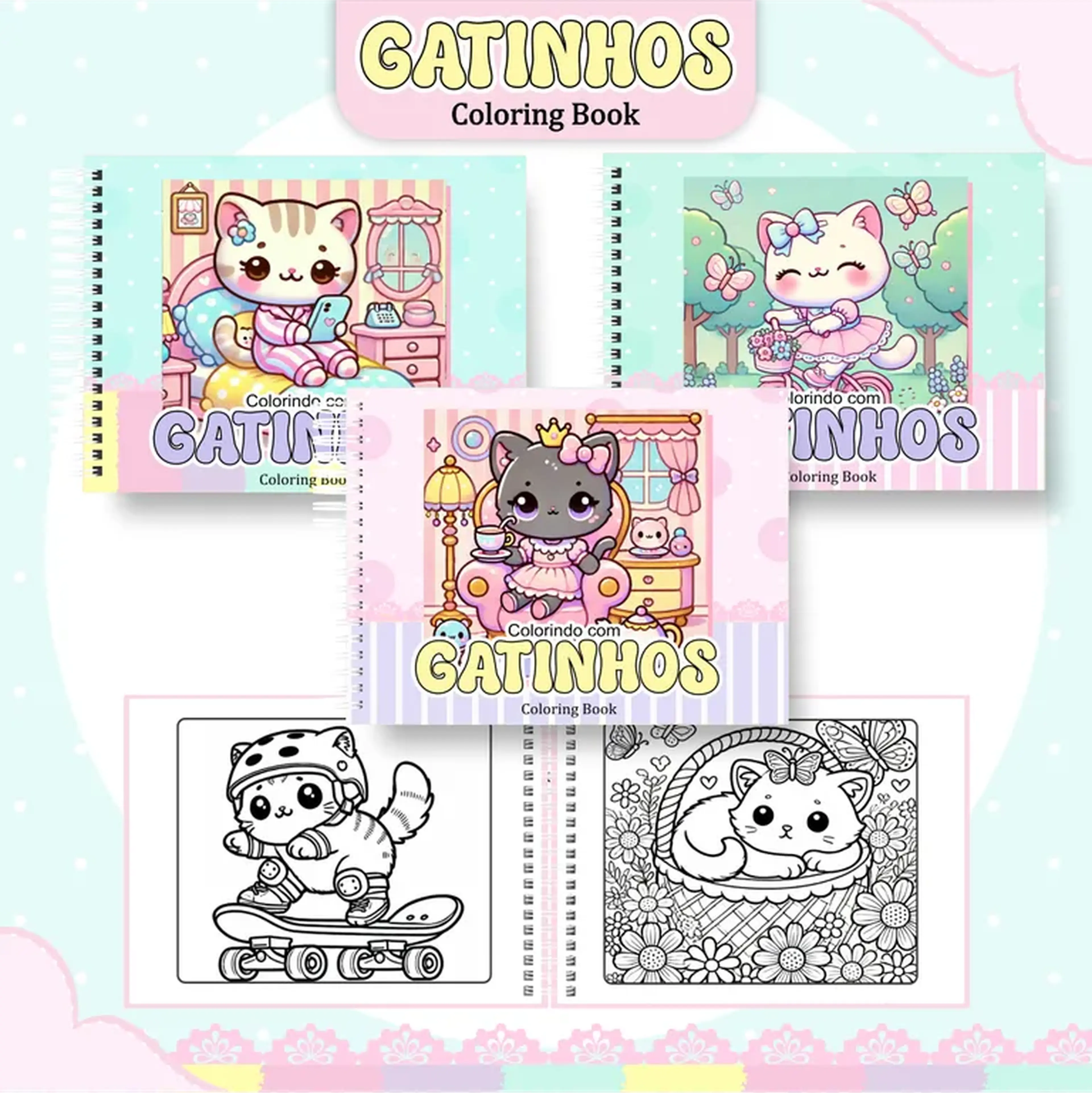 Gatinhos Fofos Colorir imagem