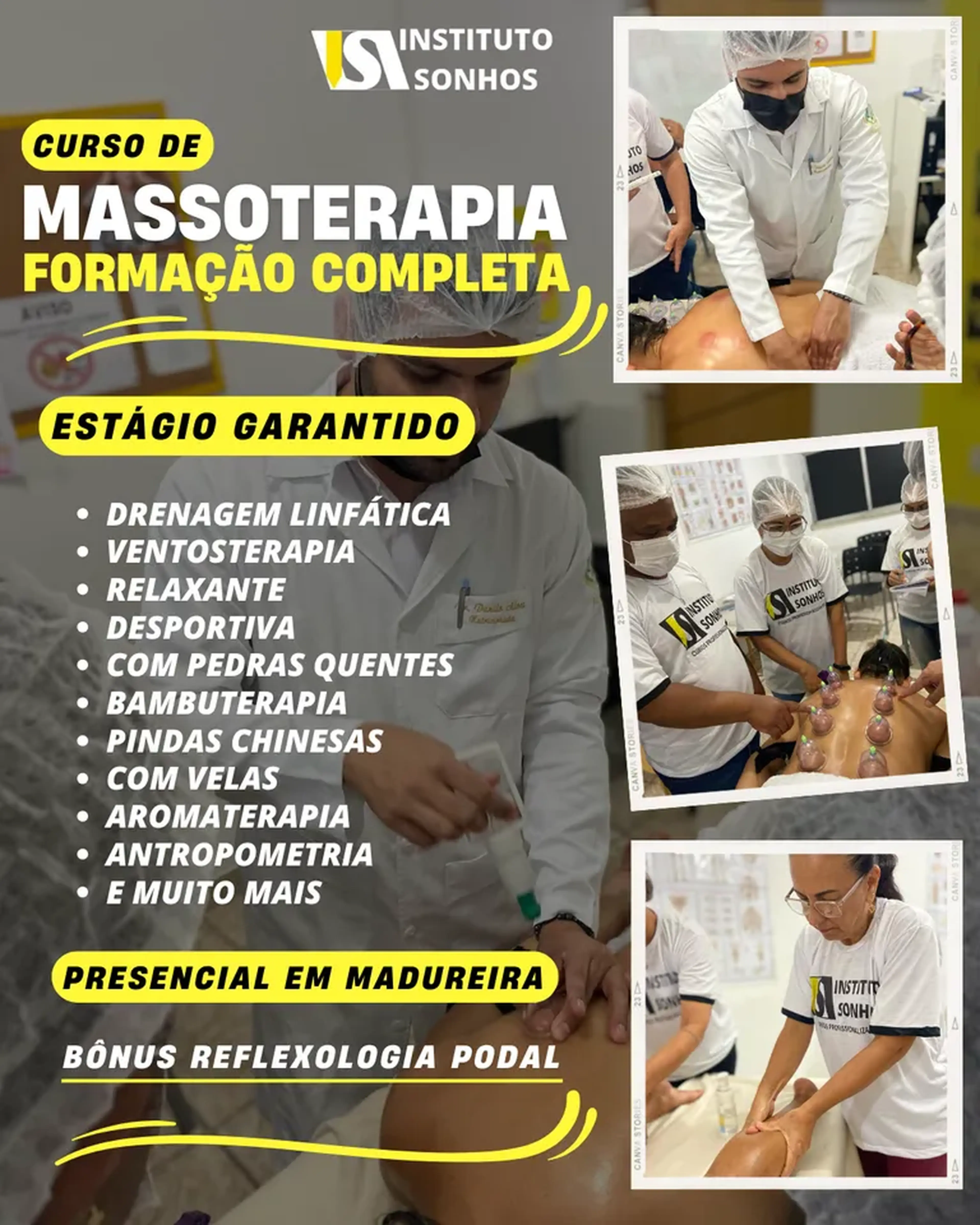 CURSO DE MASSOTERAPIA, DRENAGEM LINFÁTICA E VENTOSA imagem