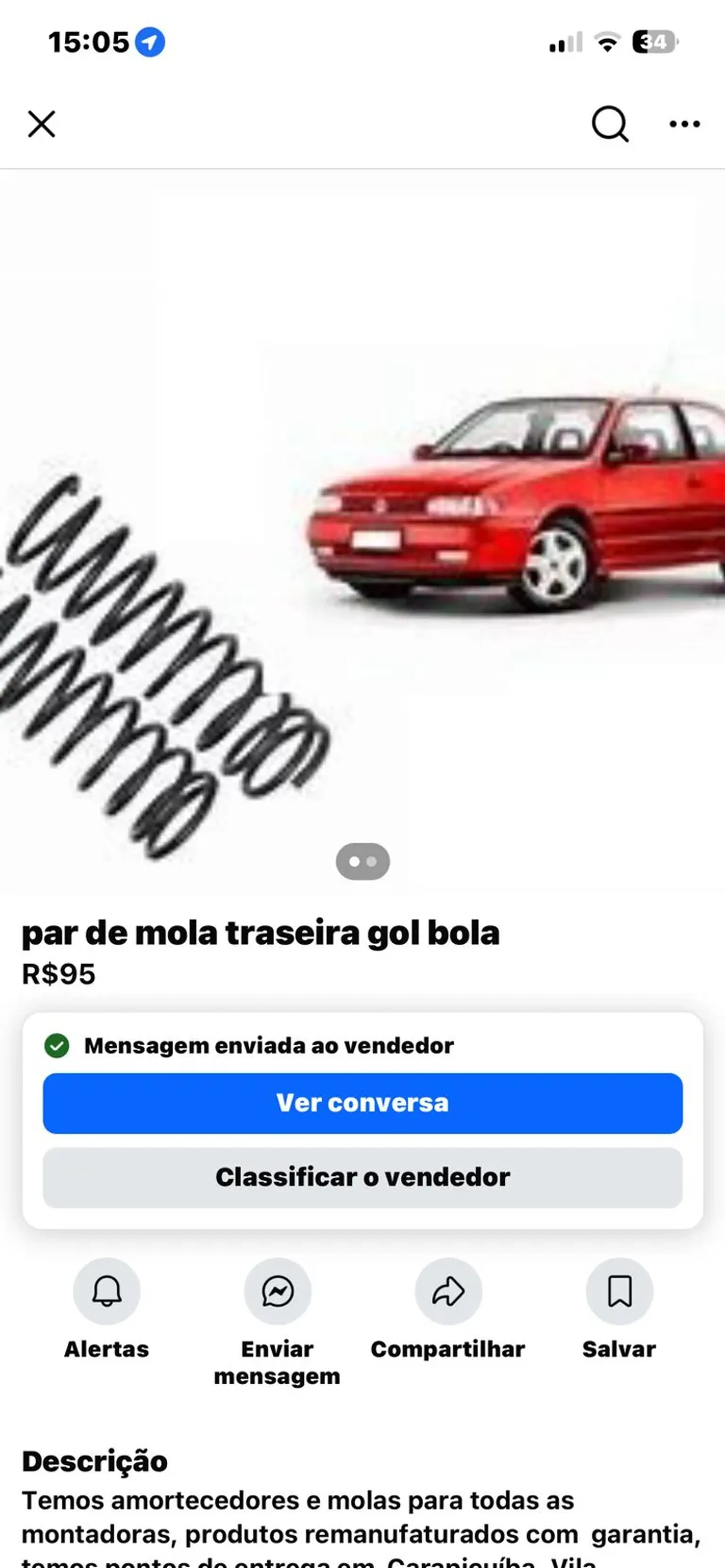 Molas traseiras gol bola imagem