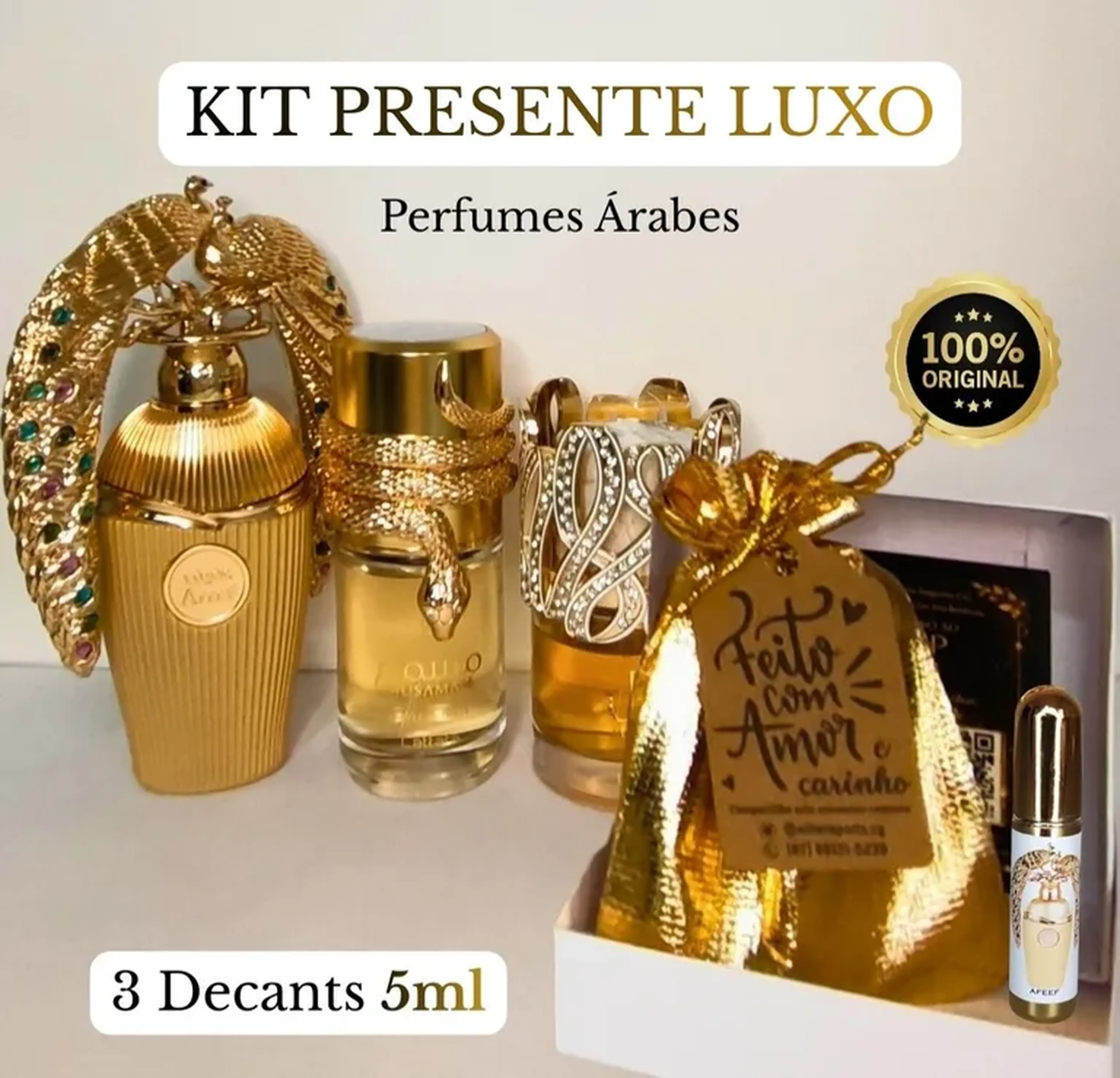 Kit Presente Perfumes Árabes Femininos – 3 Decants Luxo 5ml imagem