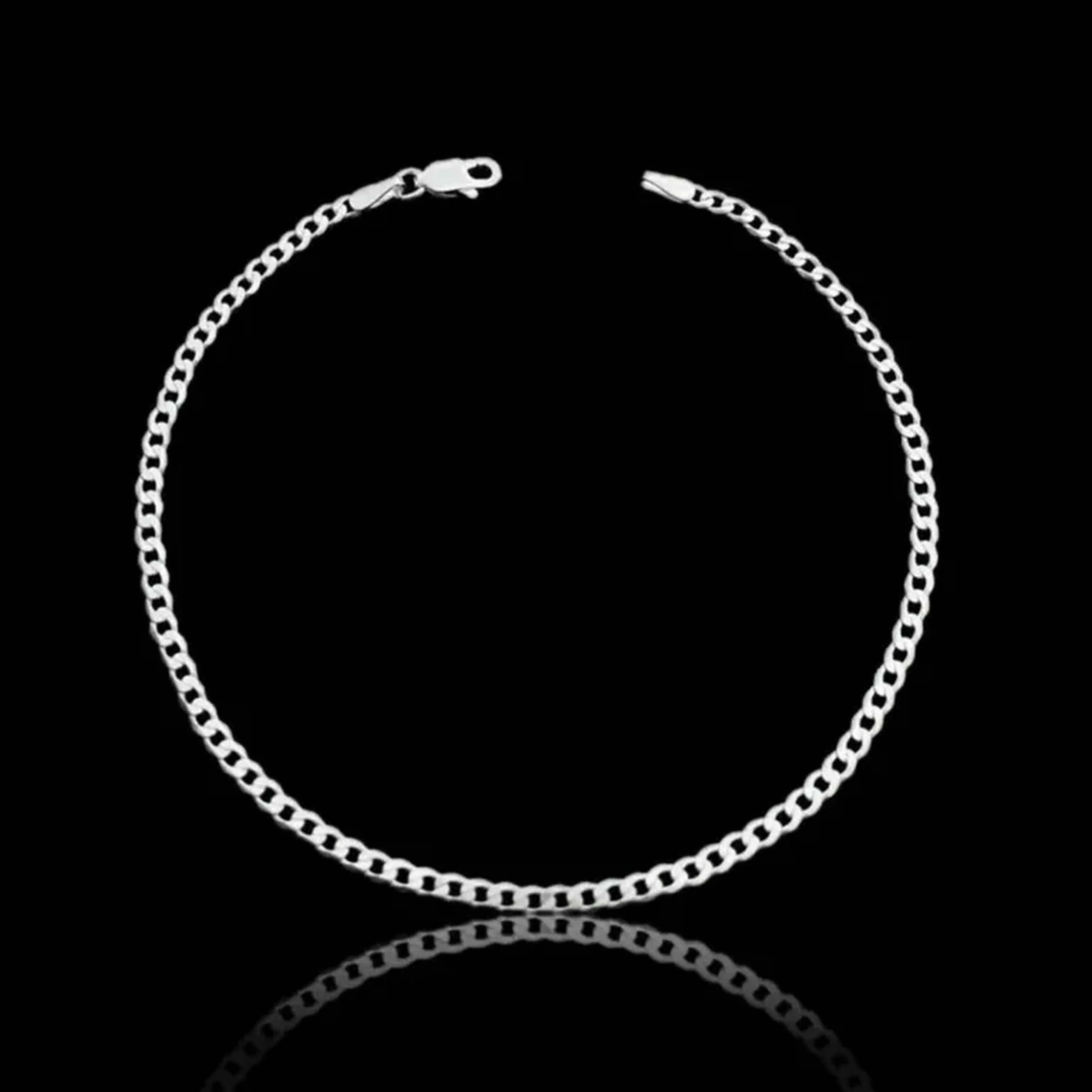 Pulseira Escamada 3mm - Prata legitima imagem