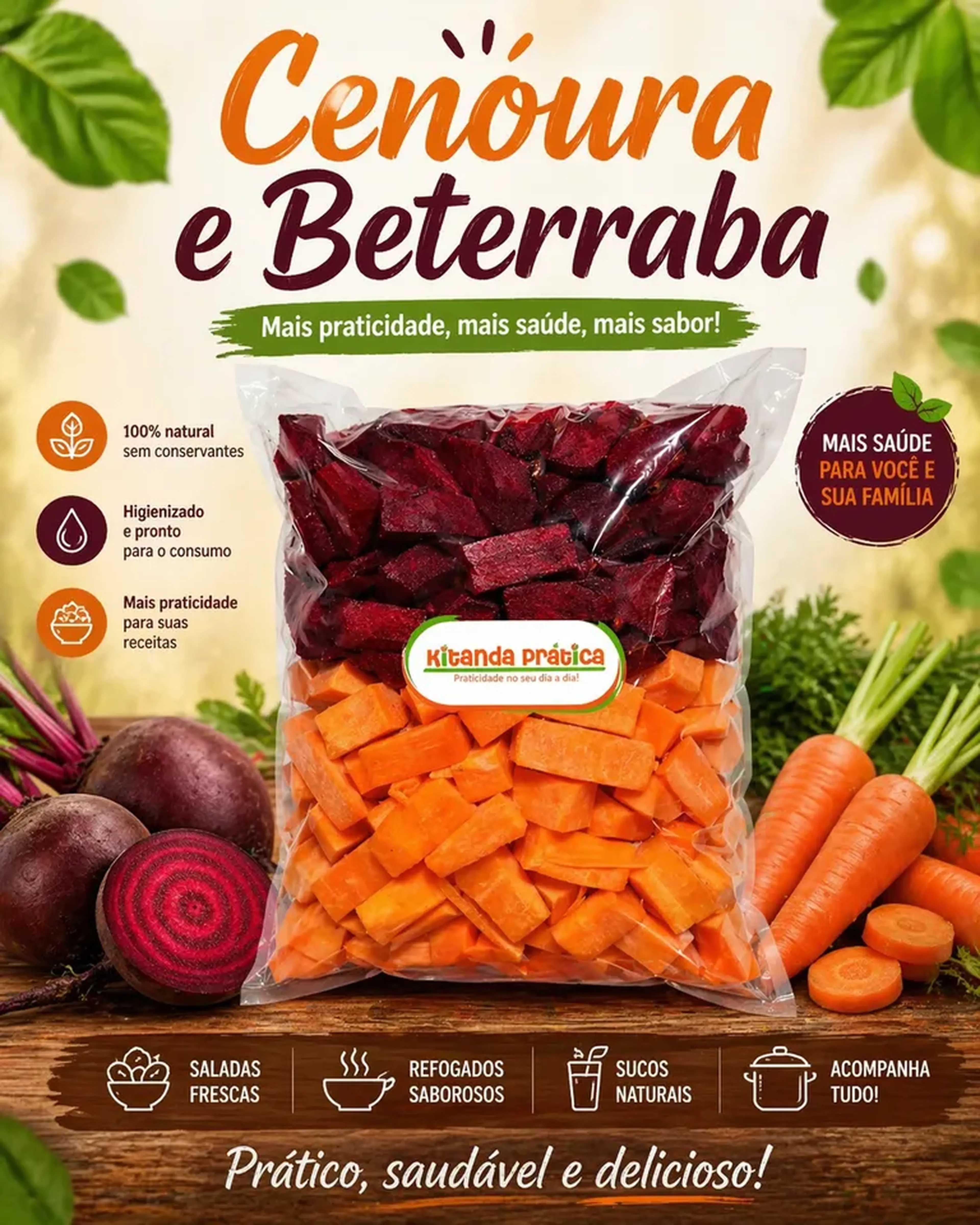 Cenoura e Beterraba em cubinhos imagem