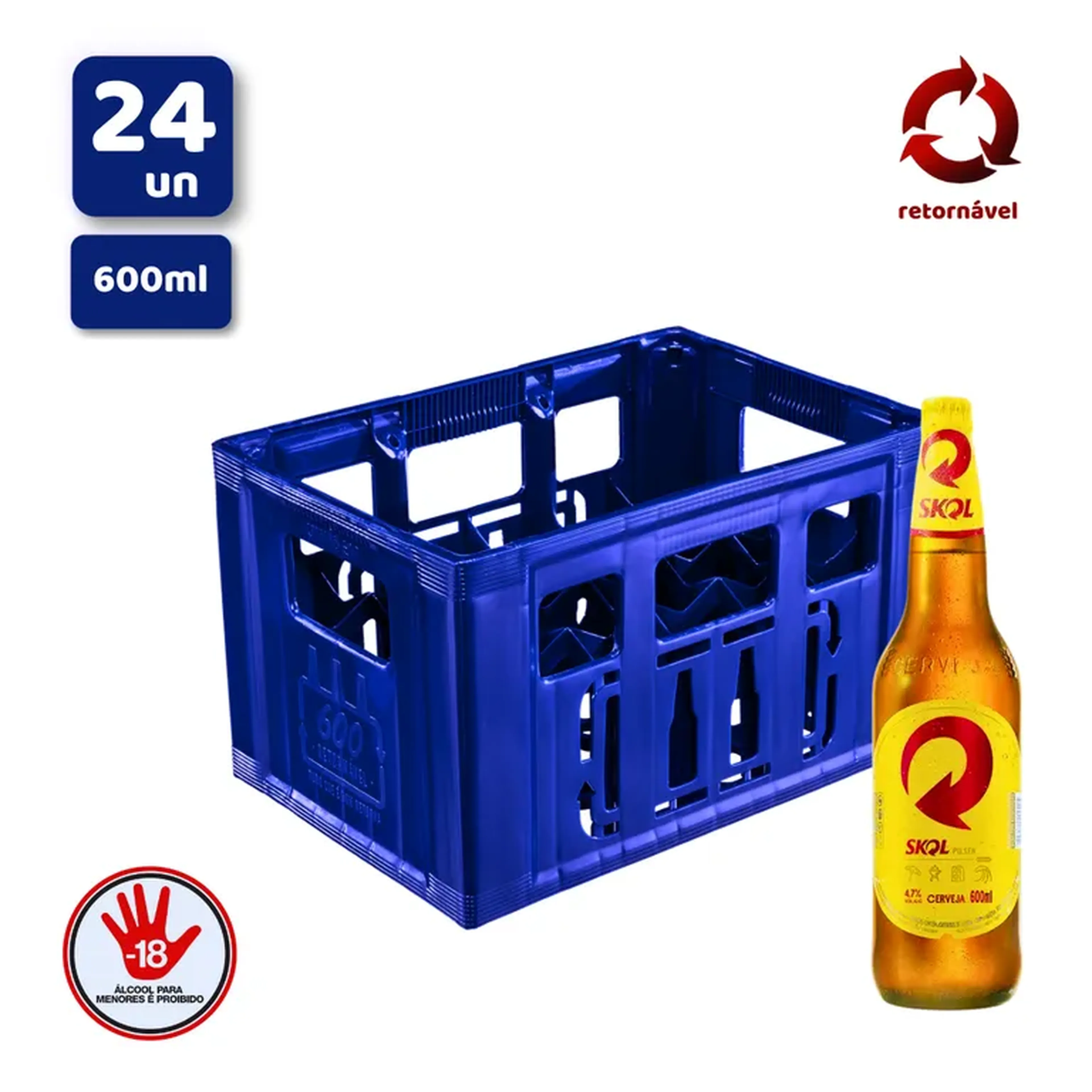 Cerveja Skol 600 ml cx 24 und quente imagem