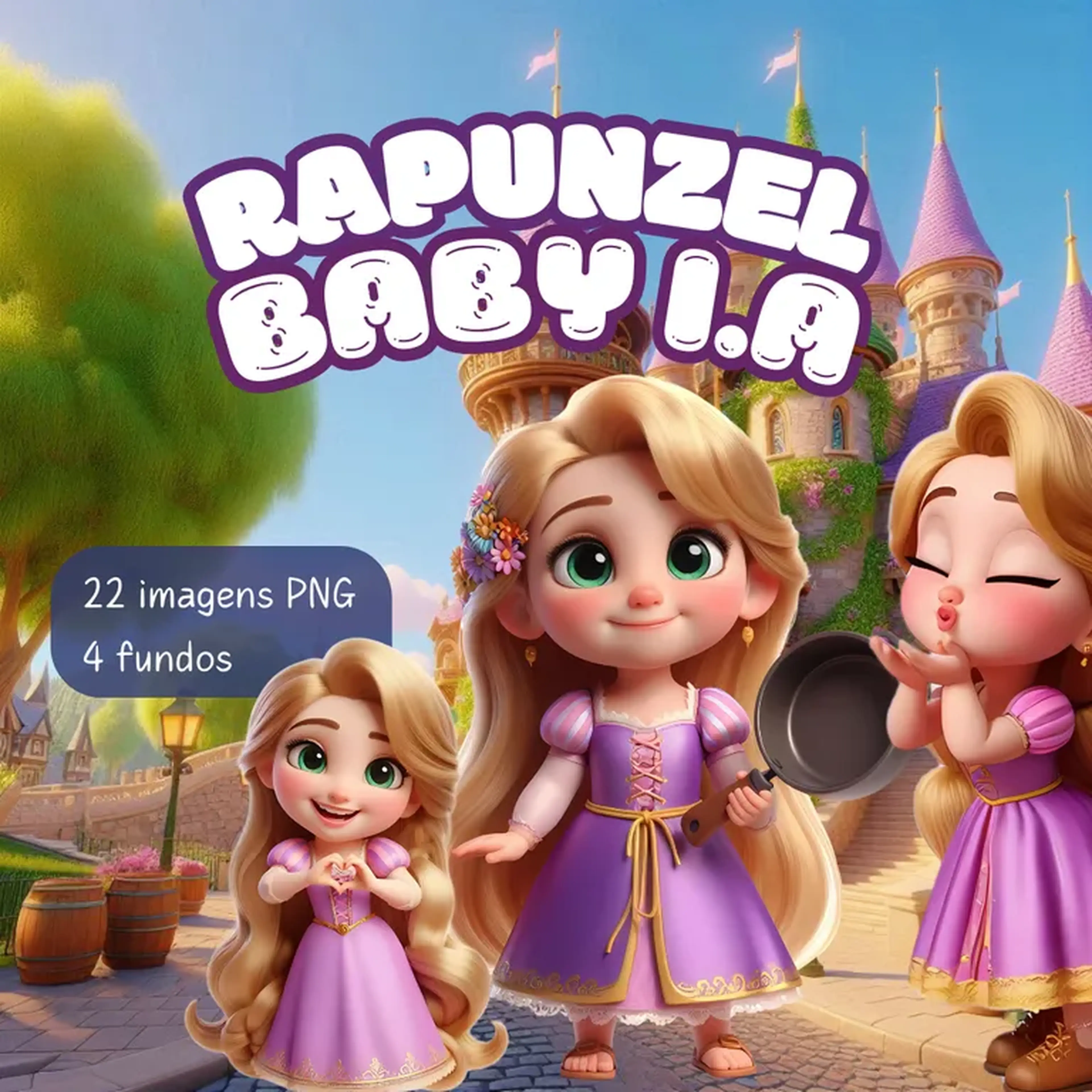 Kit Digital Rapunzel Baby - PNG I.A imagem