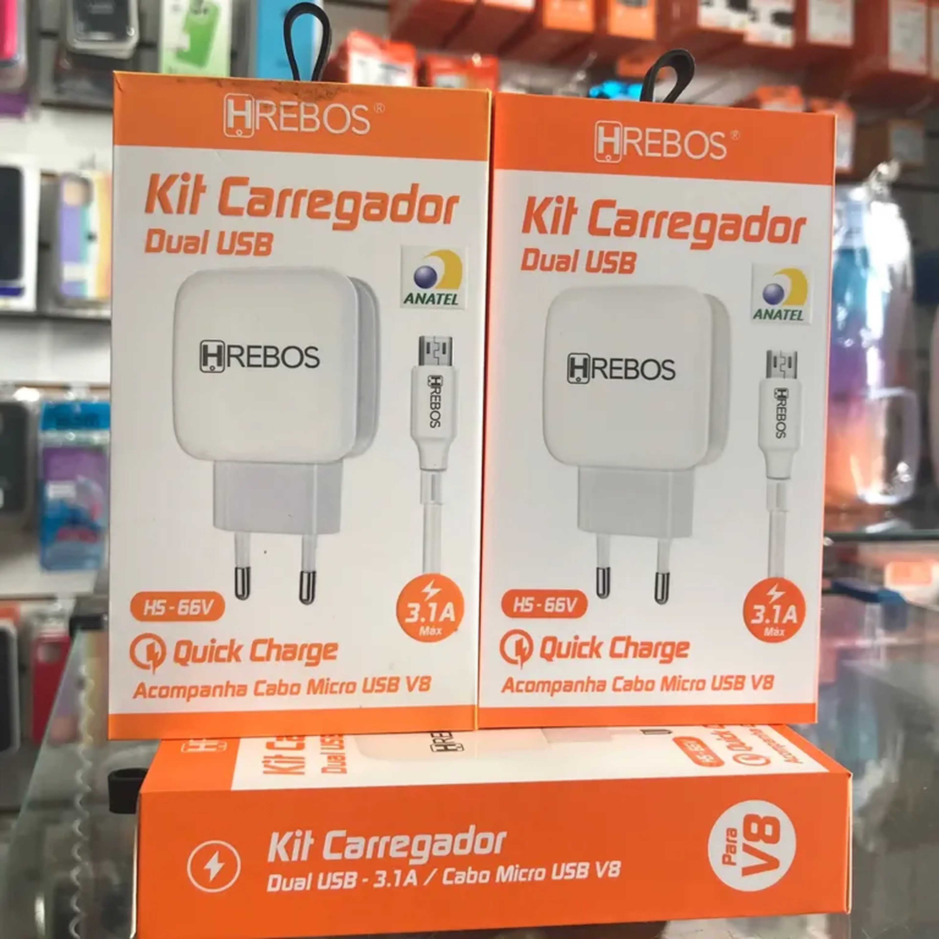 Carregador 2 usb V-8 hs-66 imagem