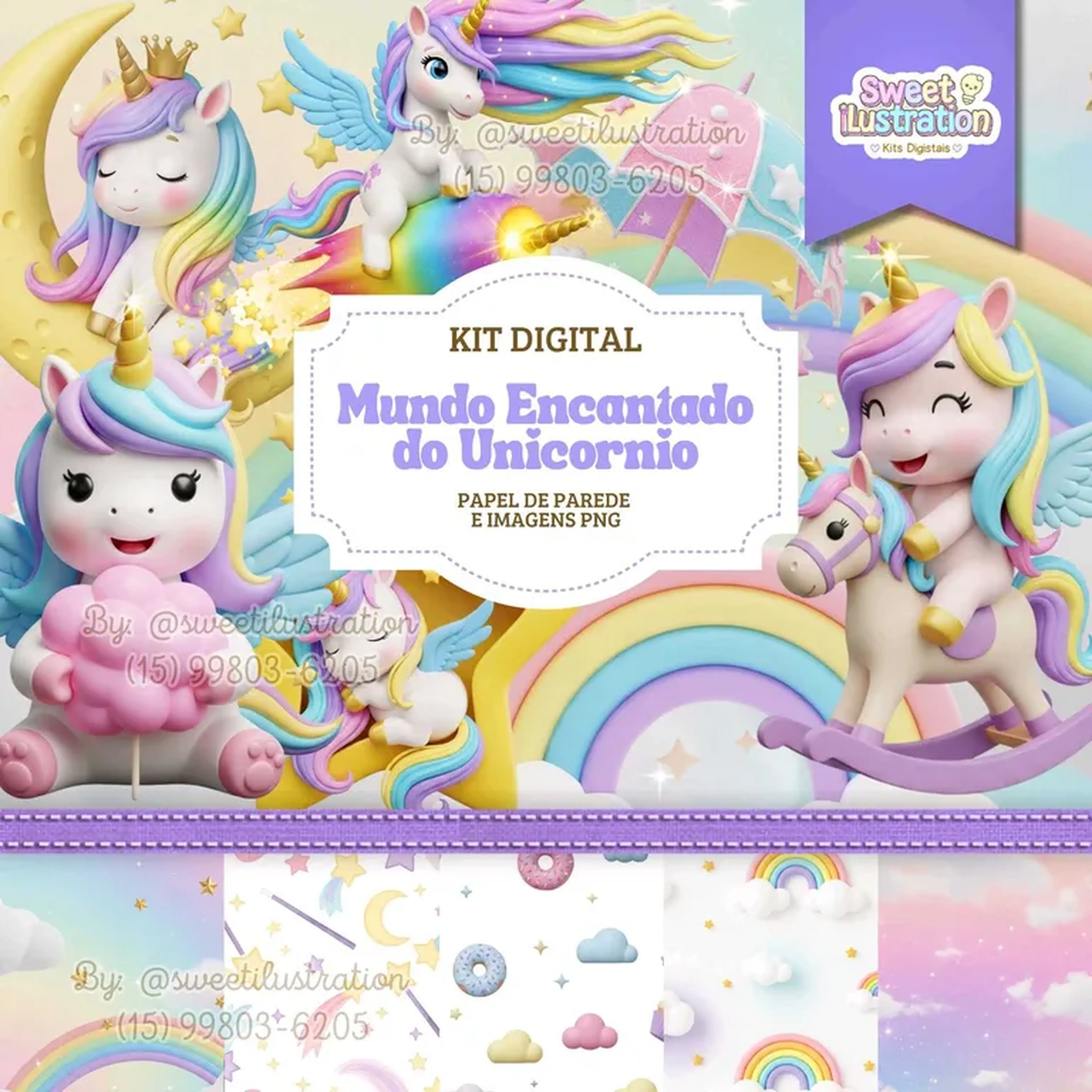 Kit Digital Mundo Encantado Unicórnio 🦄 imagem