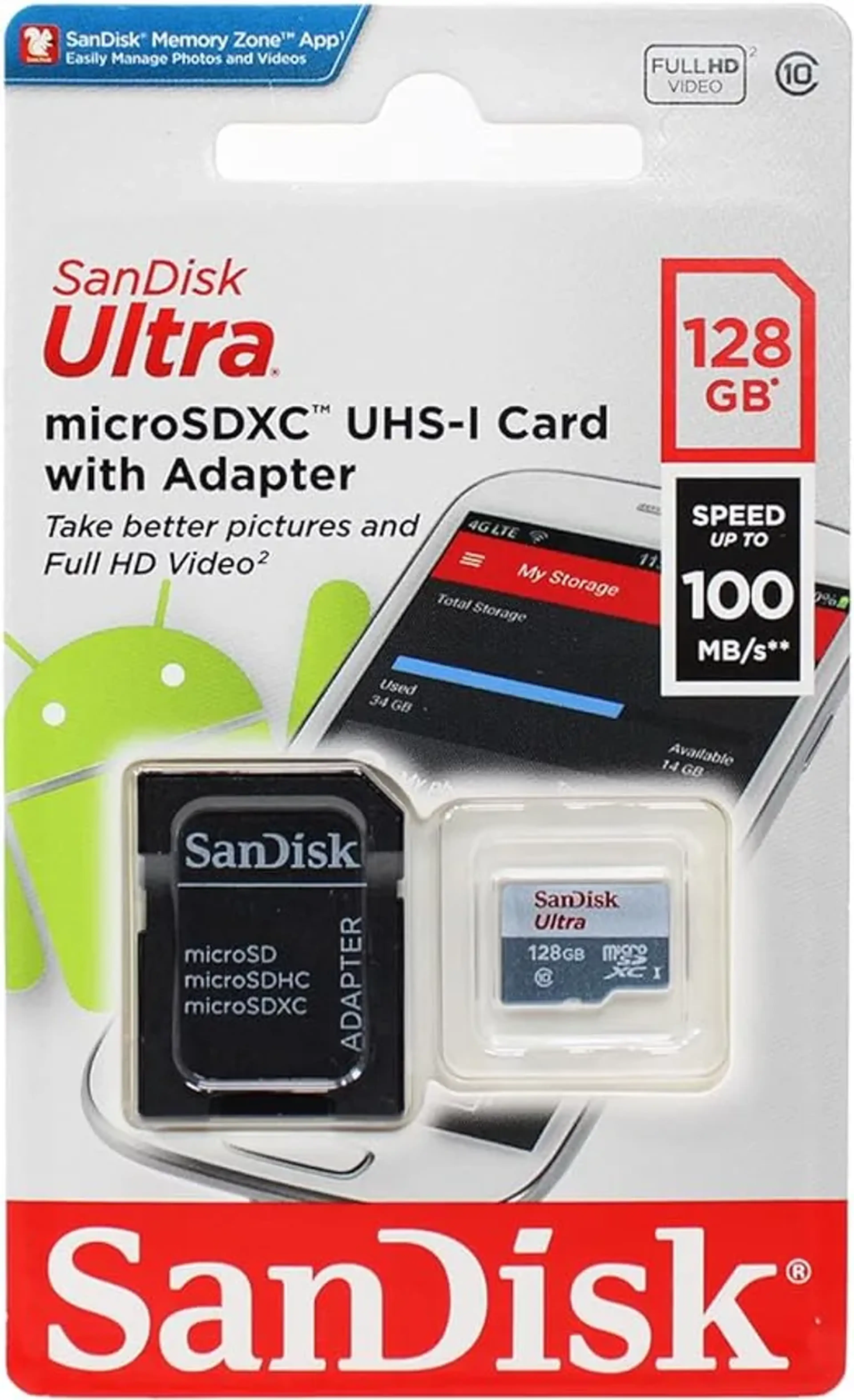 Cartão De Memória Sandisk 128gb Microsdxc Ultra 10 imagem