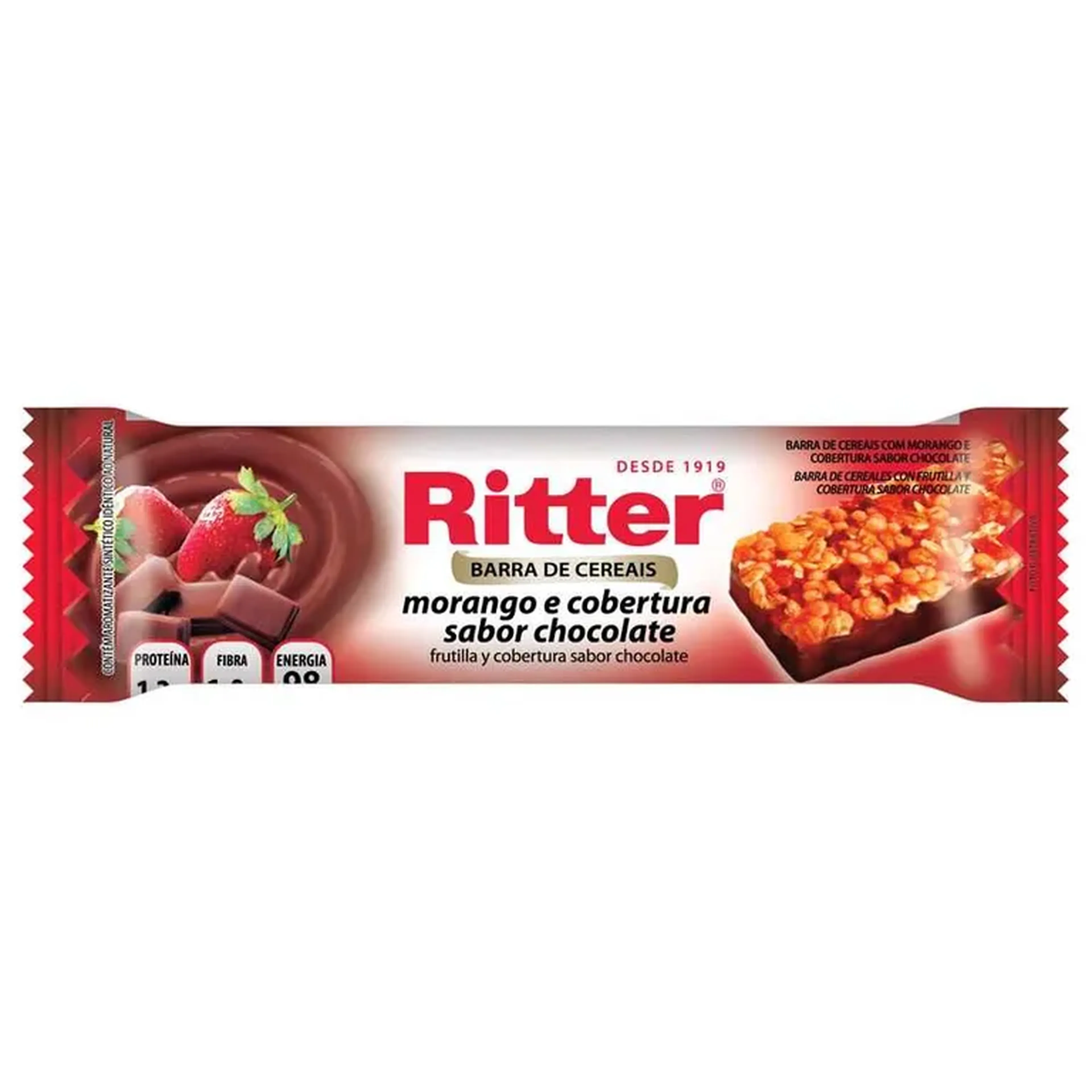 Barra Cereal Morango c chocolate Ritter 25g imagem