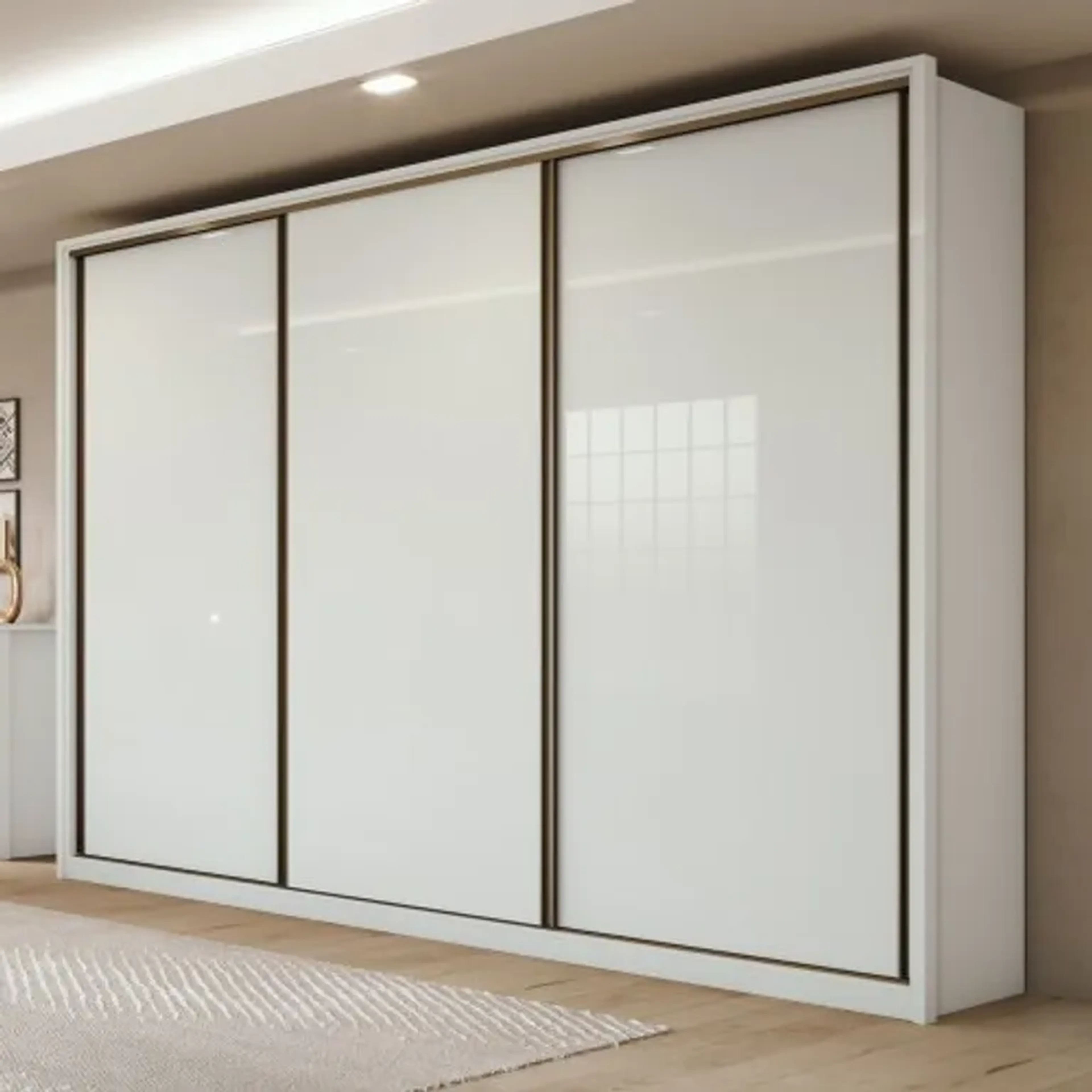 Guarda Roupa Casal 3 Portas de Correr 6 Gavetas 270,5cm imagem