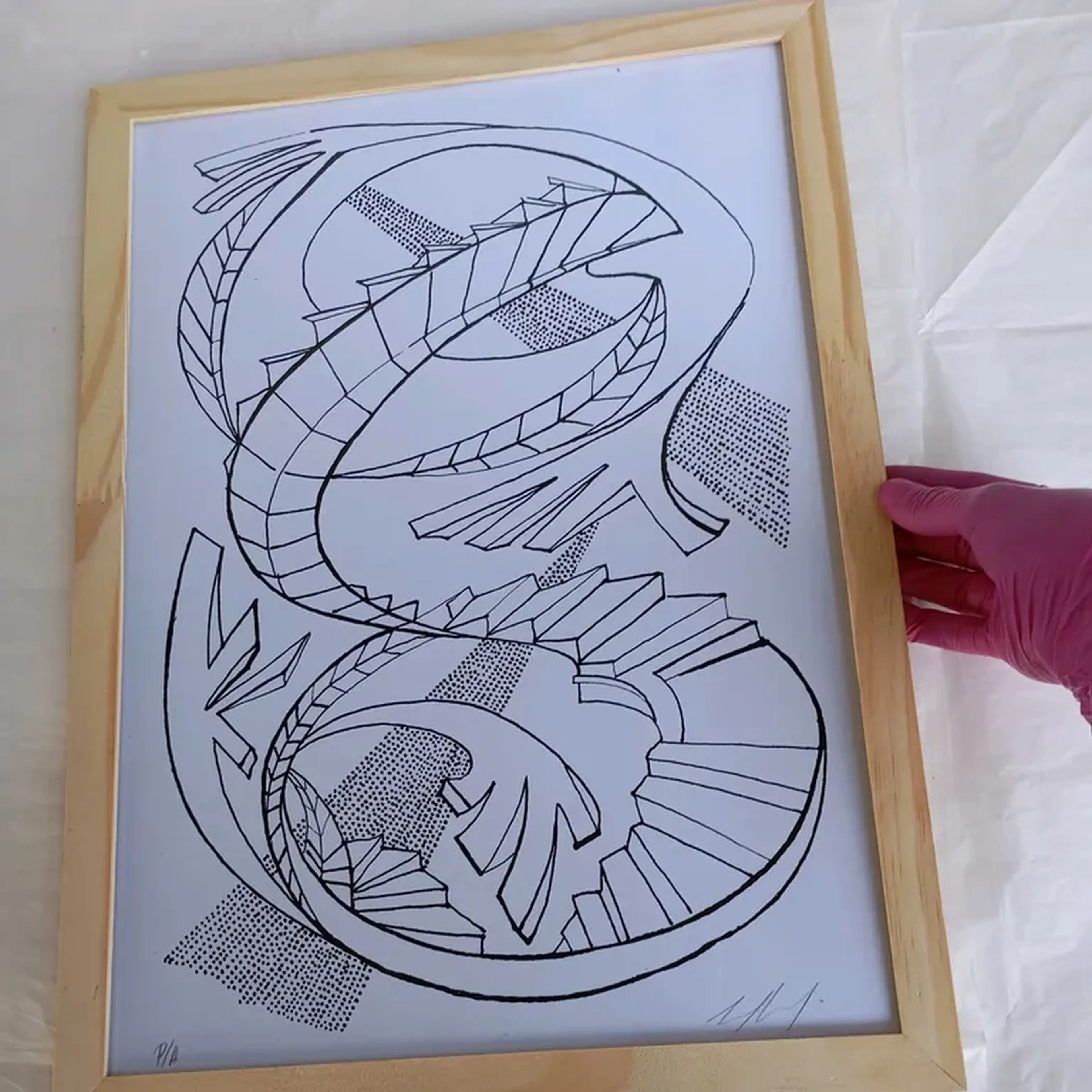 Bestiário Borges - A Bao a Qu - 30x42 cm moldura plana imagem