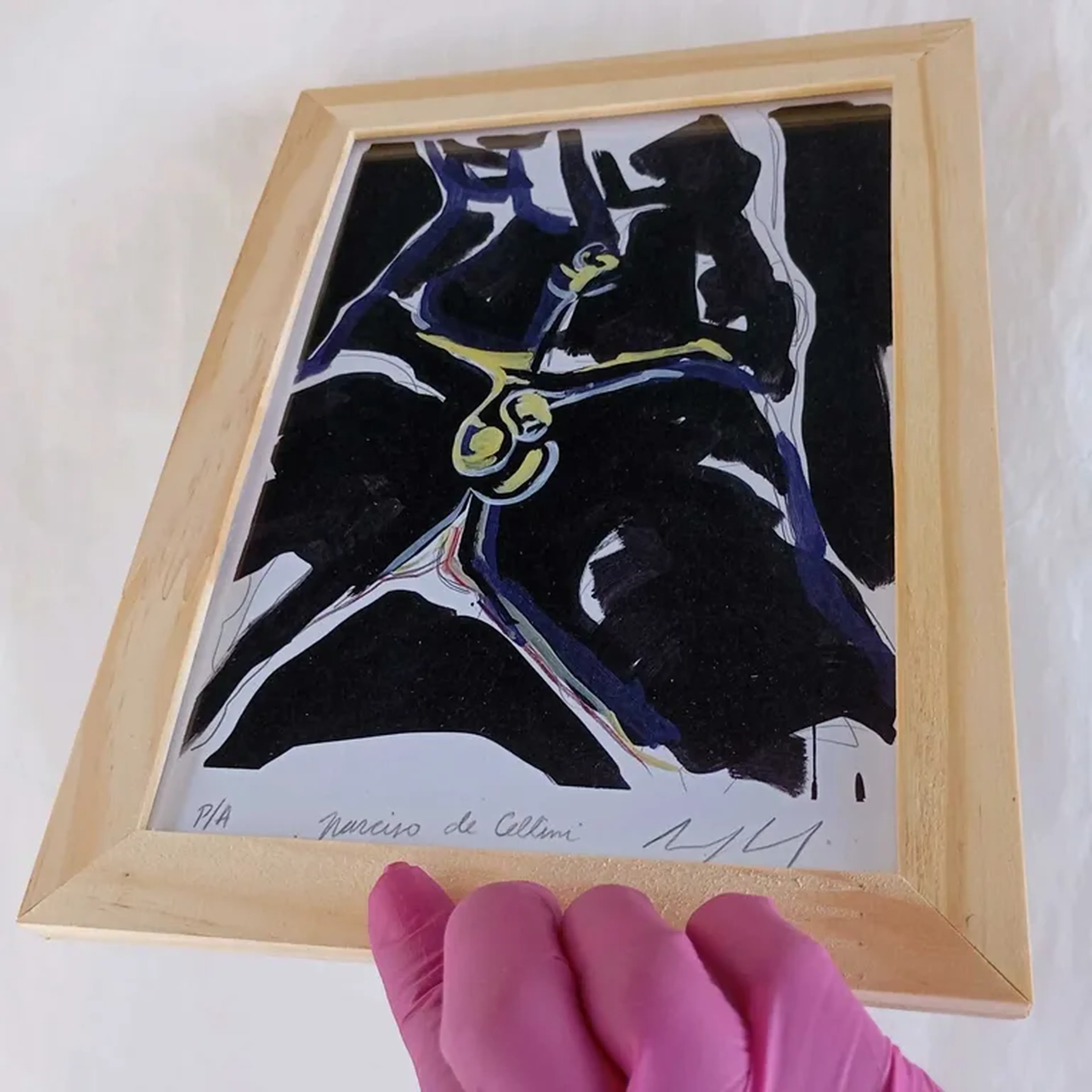 Para 5° C - Narciso de Cellini - 15x21 cm moldura plana imagem