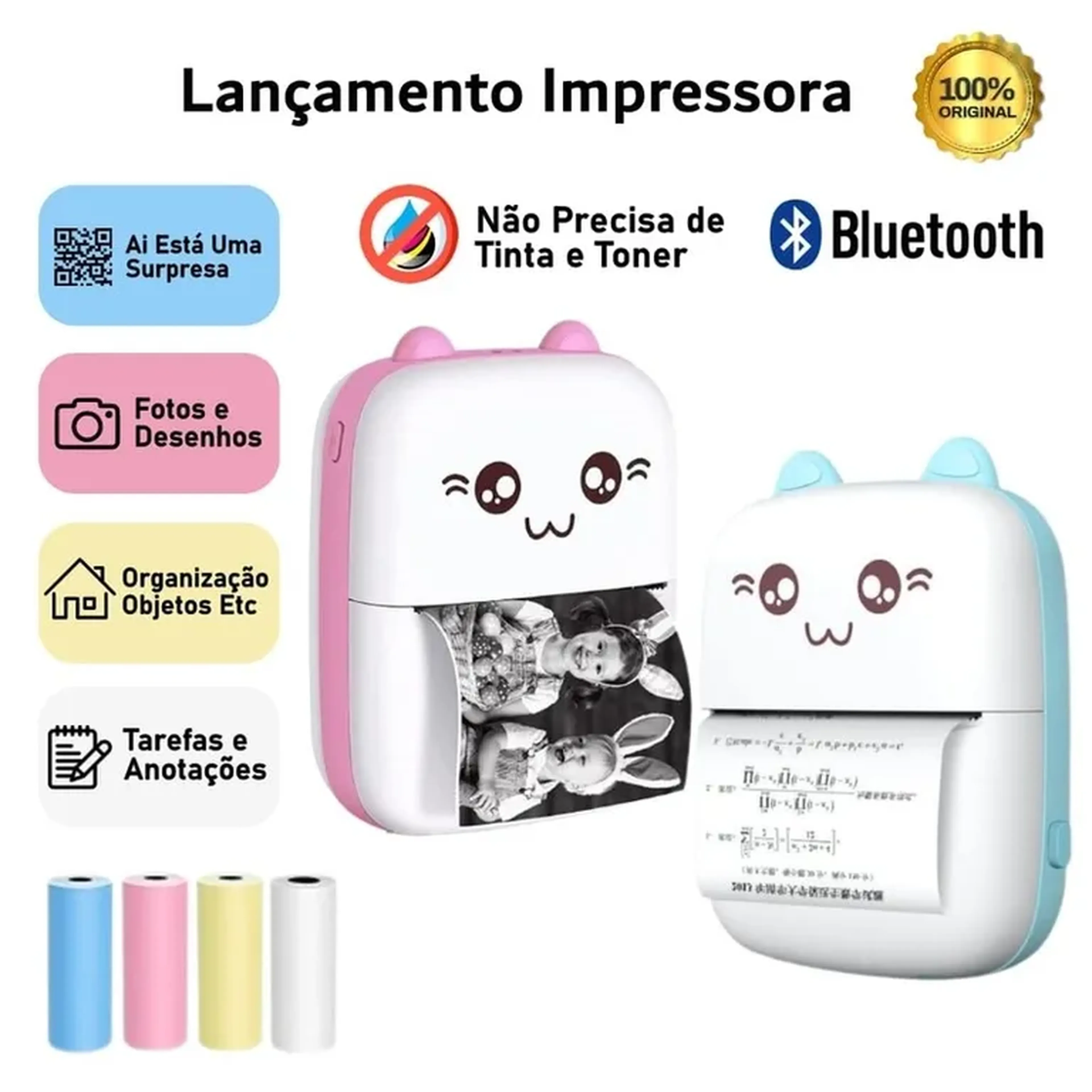 Mini impressora portátil sem fio imagem