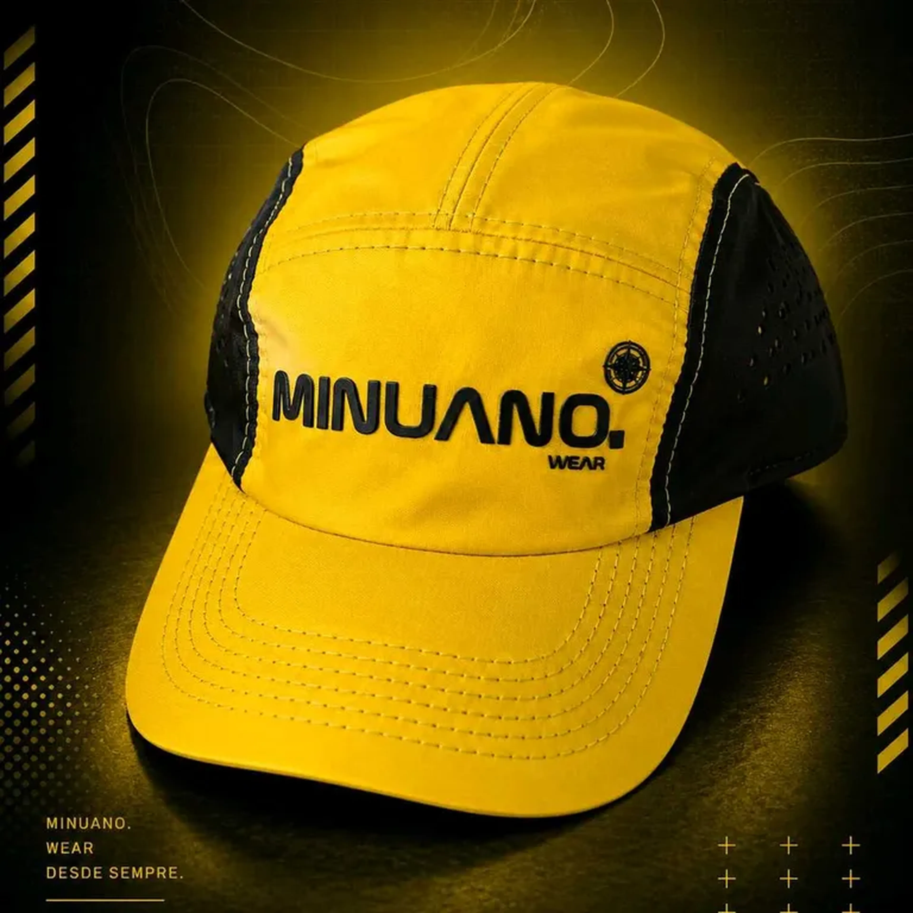 Boné Running Amarelo Preto Minuano Wear imagem