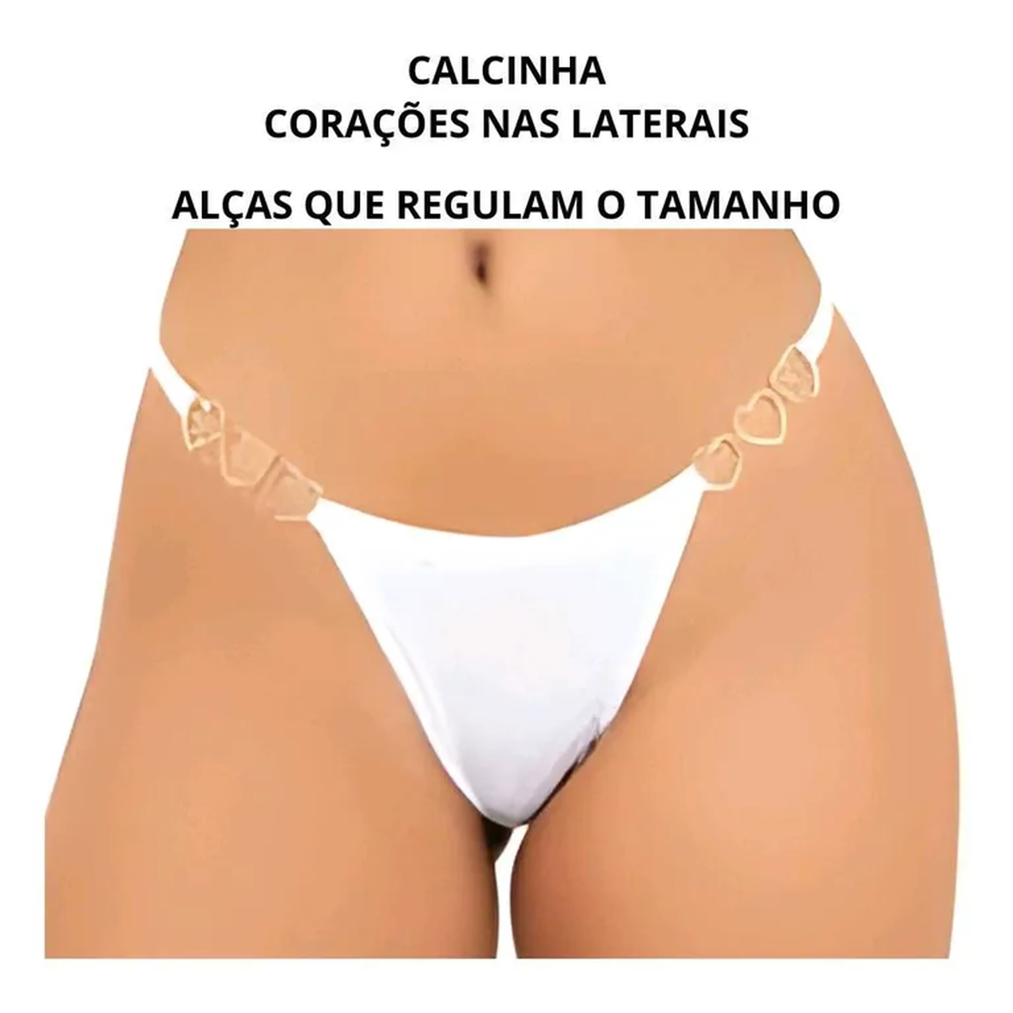 Calcinha com Corações nas alças laterais imagem