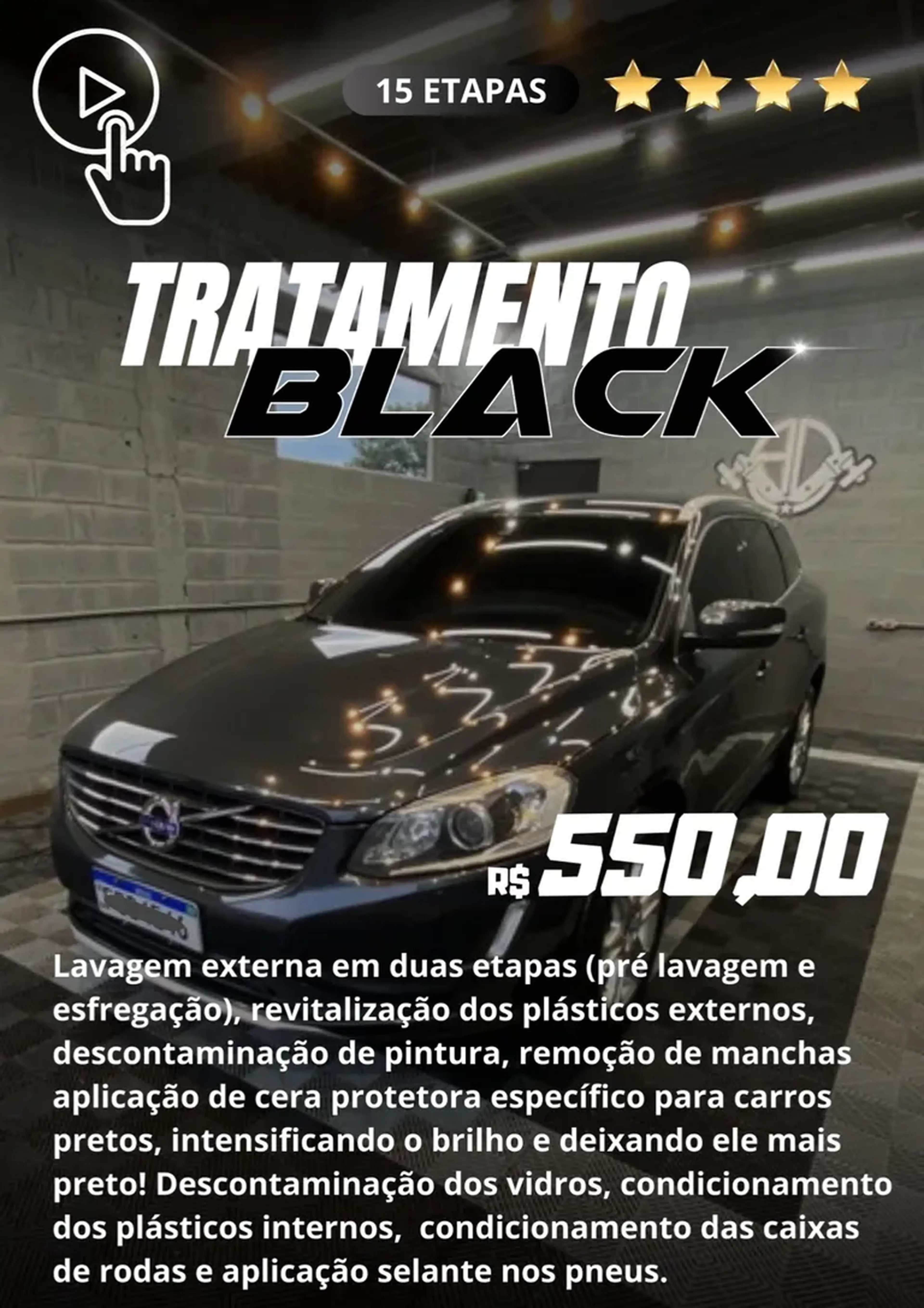 Pacote tratamento carro preto imagem
