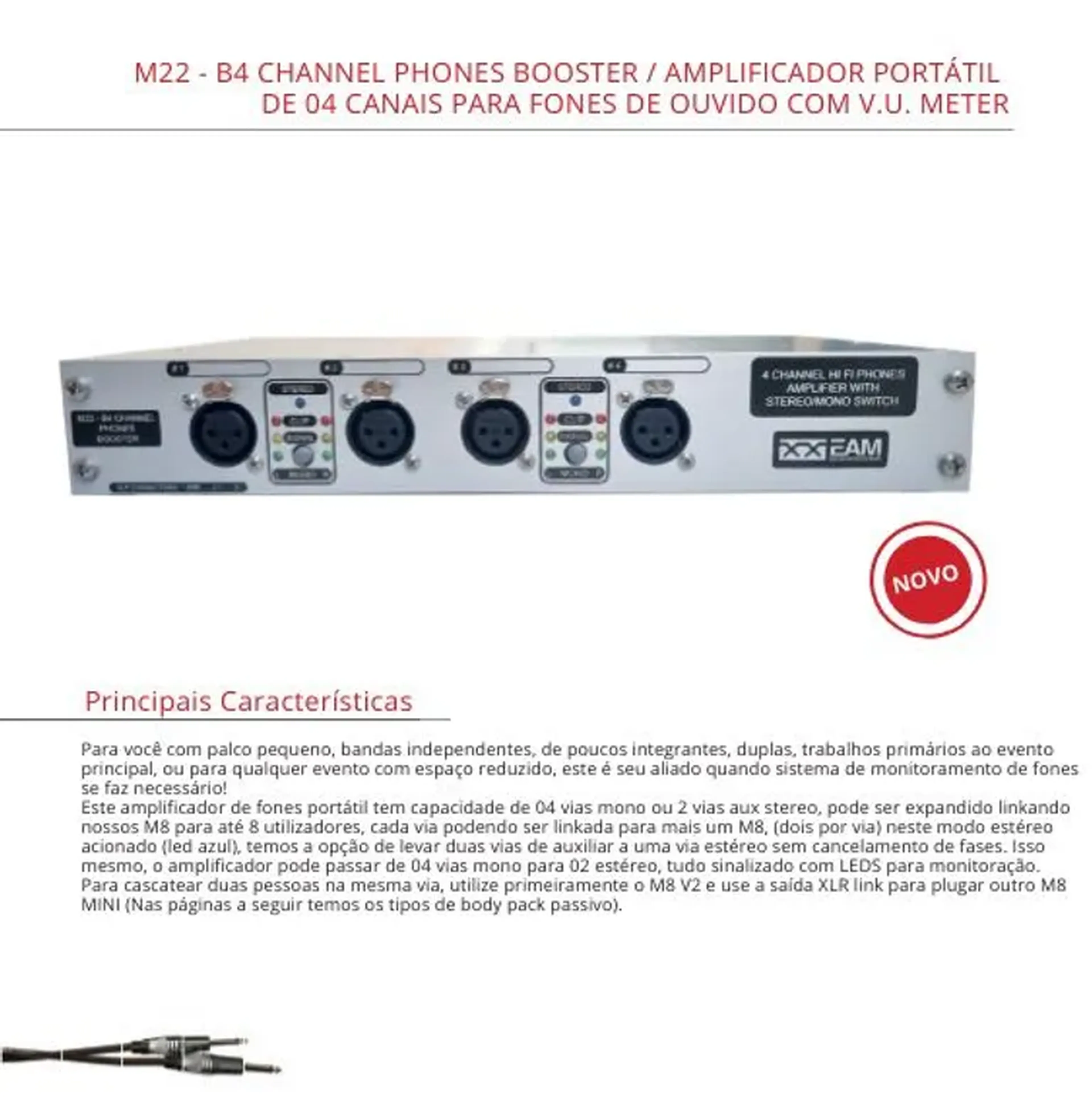 M22 B4 - AMP DE FONES 4CH imagem