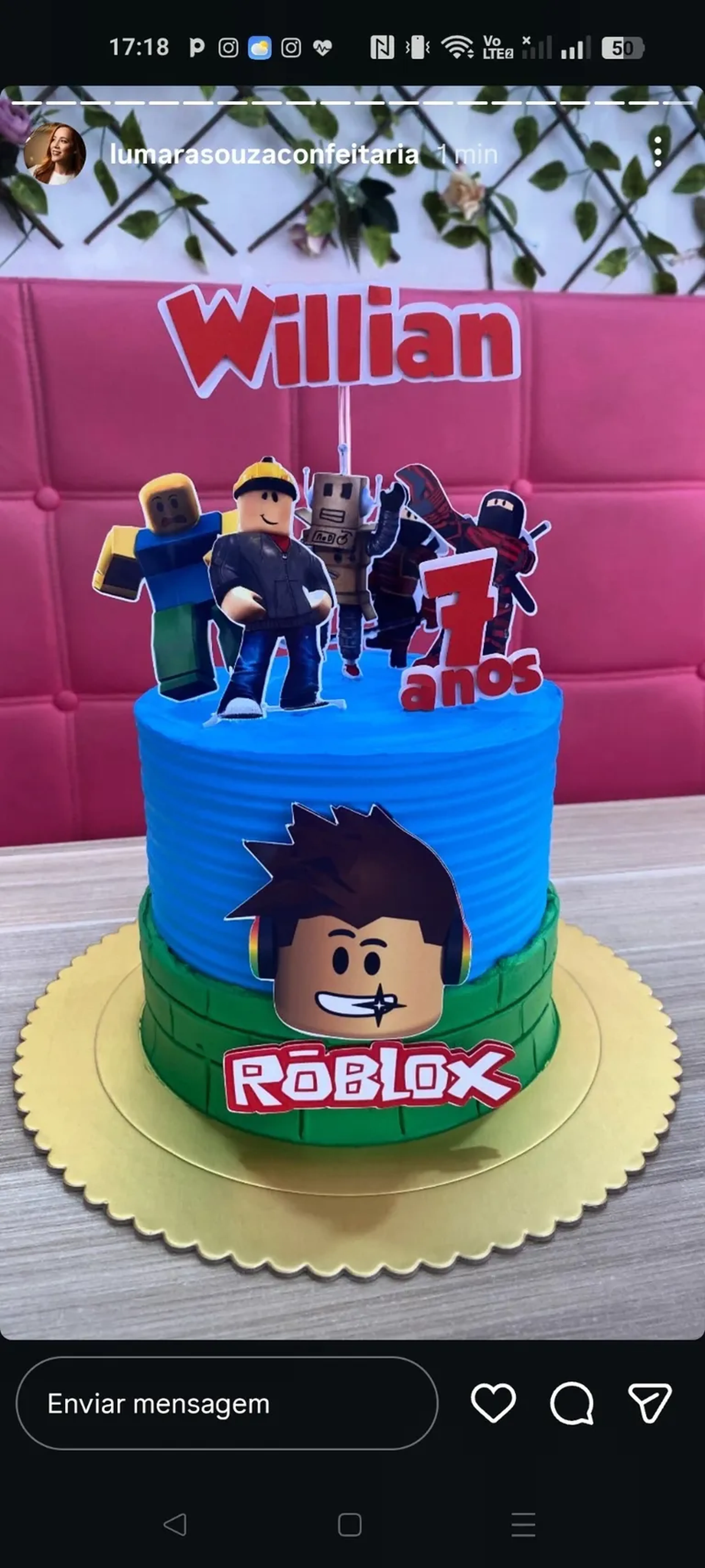 Topo de bolo Roblox imagem
