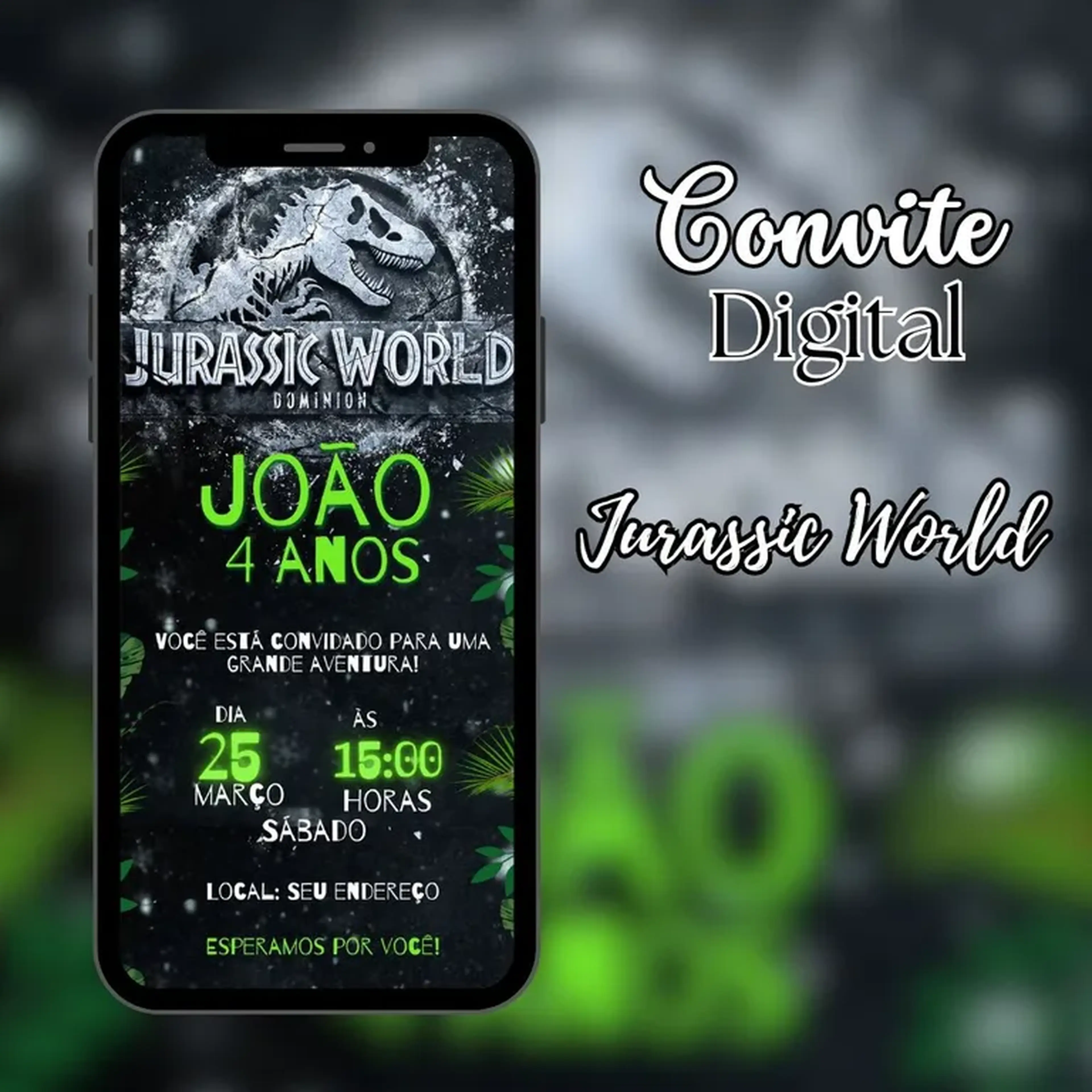 Convite Digital - Jurassic World (Dinossauro) imagem