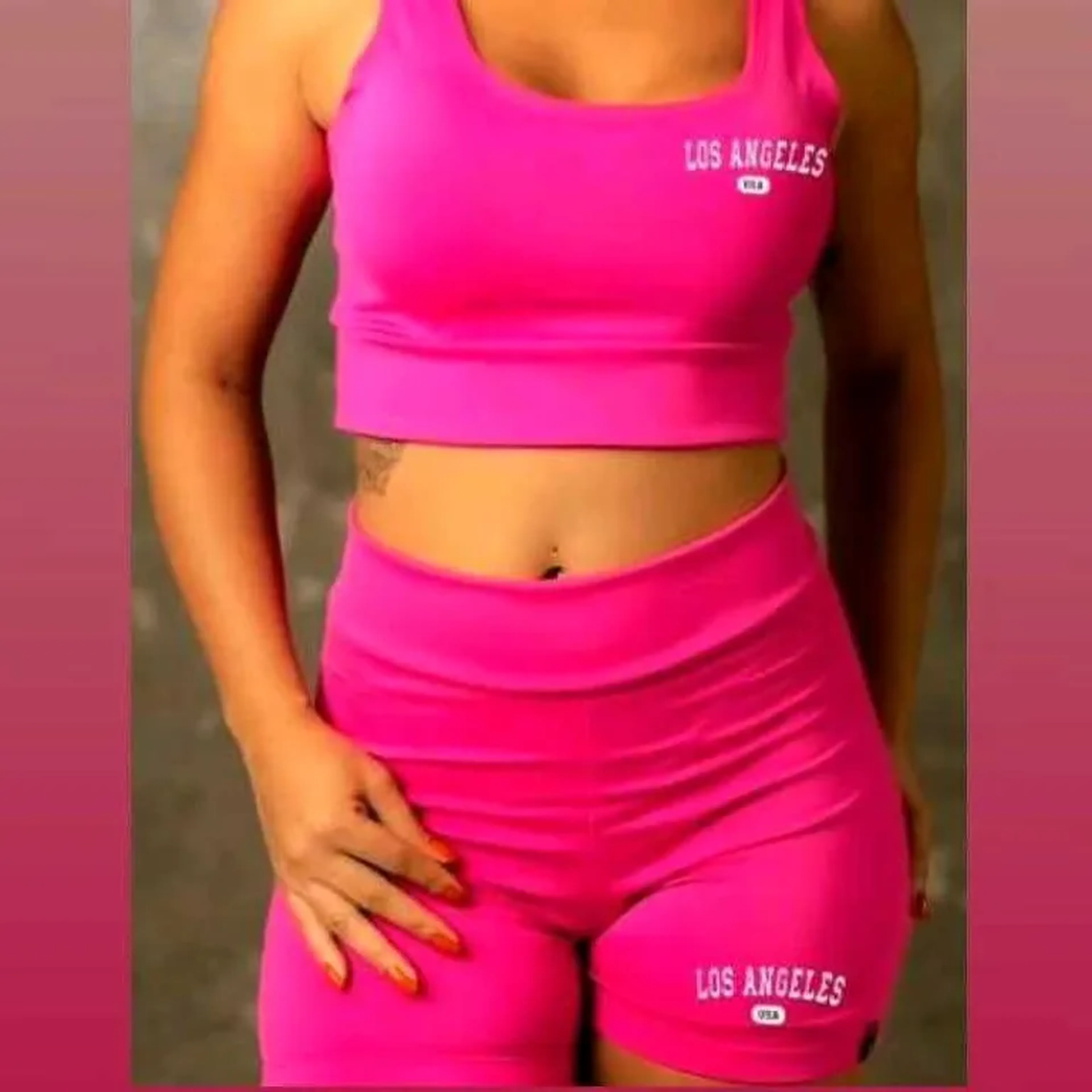 Conjunto fitwear pink verão imagem