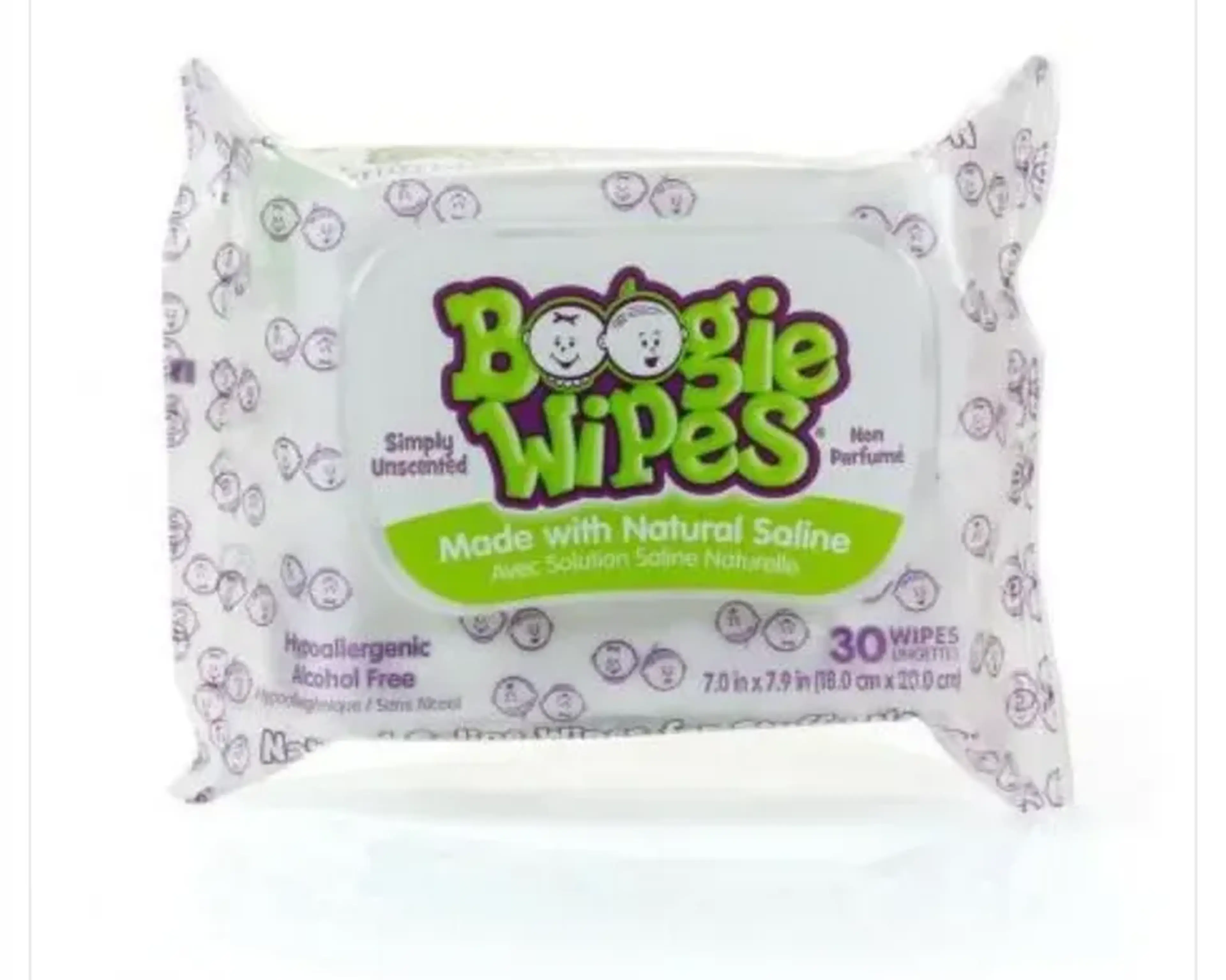 Saline Boogie Wipes 30 imagem