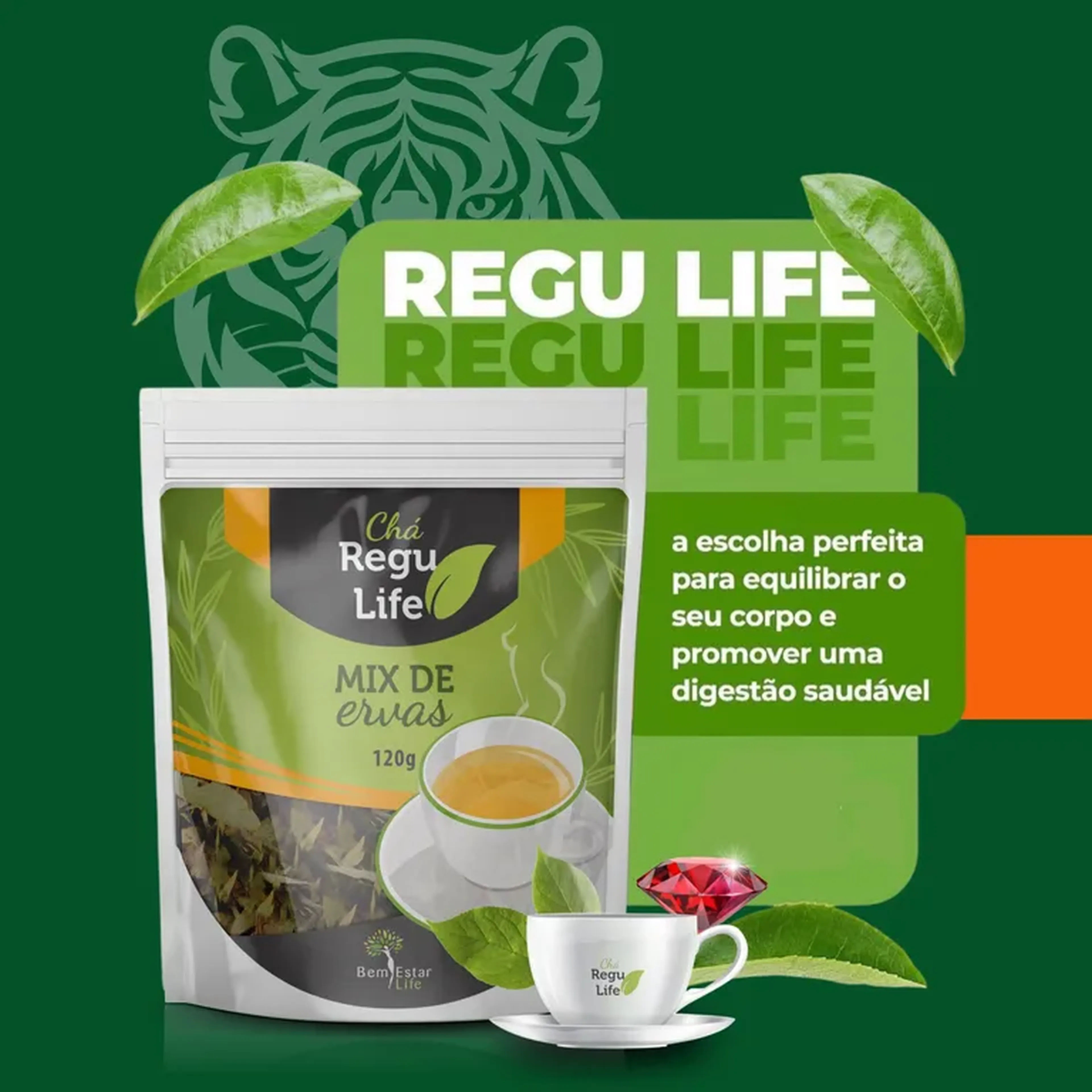 chá Regu Life 120 gramas imagem