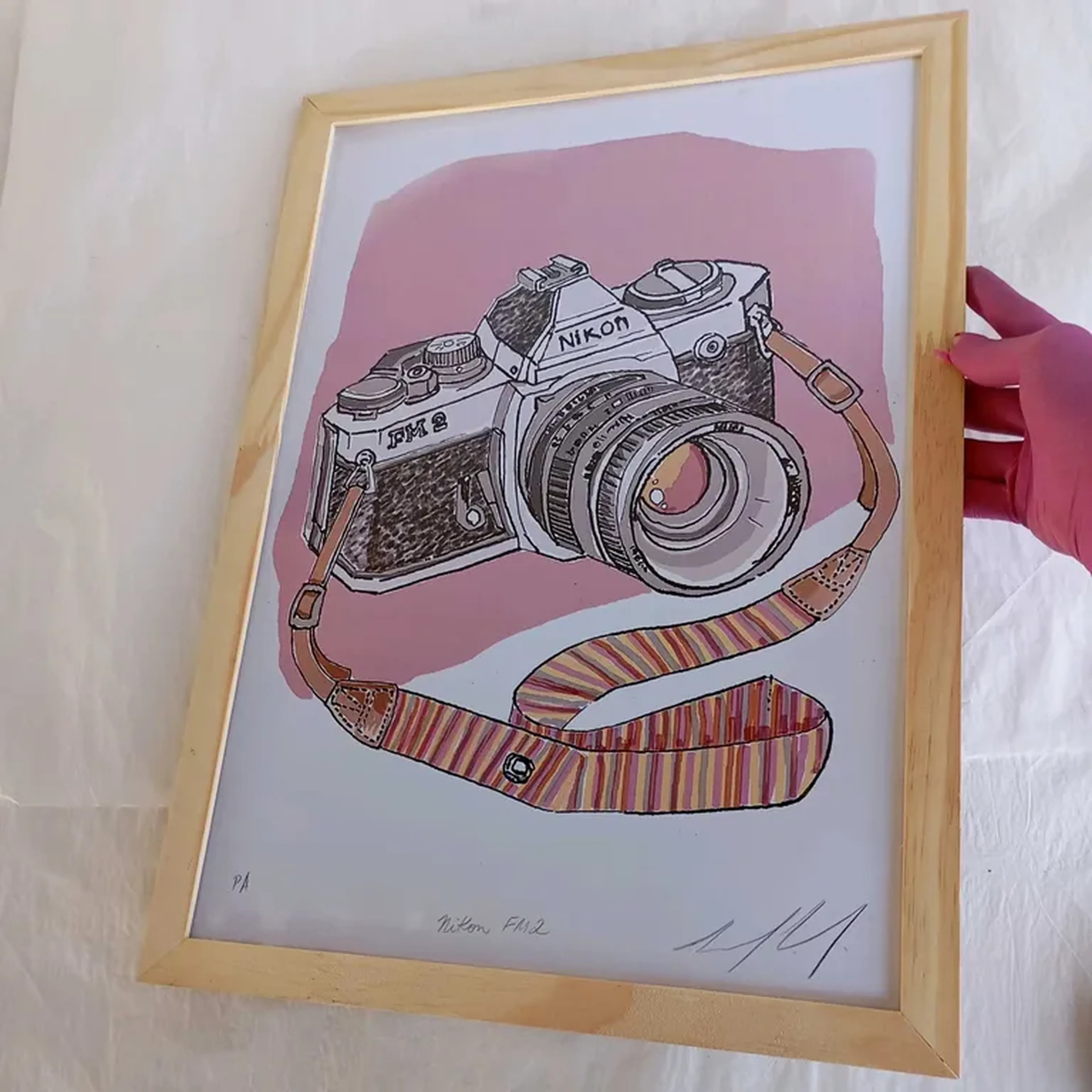 We Love Cameras - Nikon FM2 - 30x42 cm moldura plana imagem