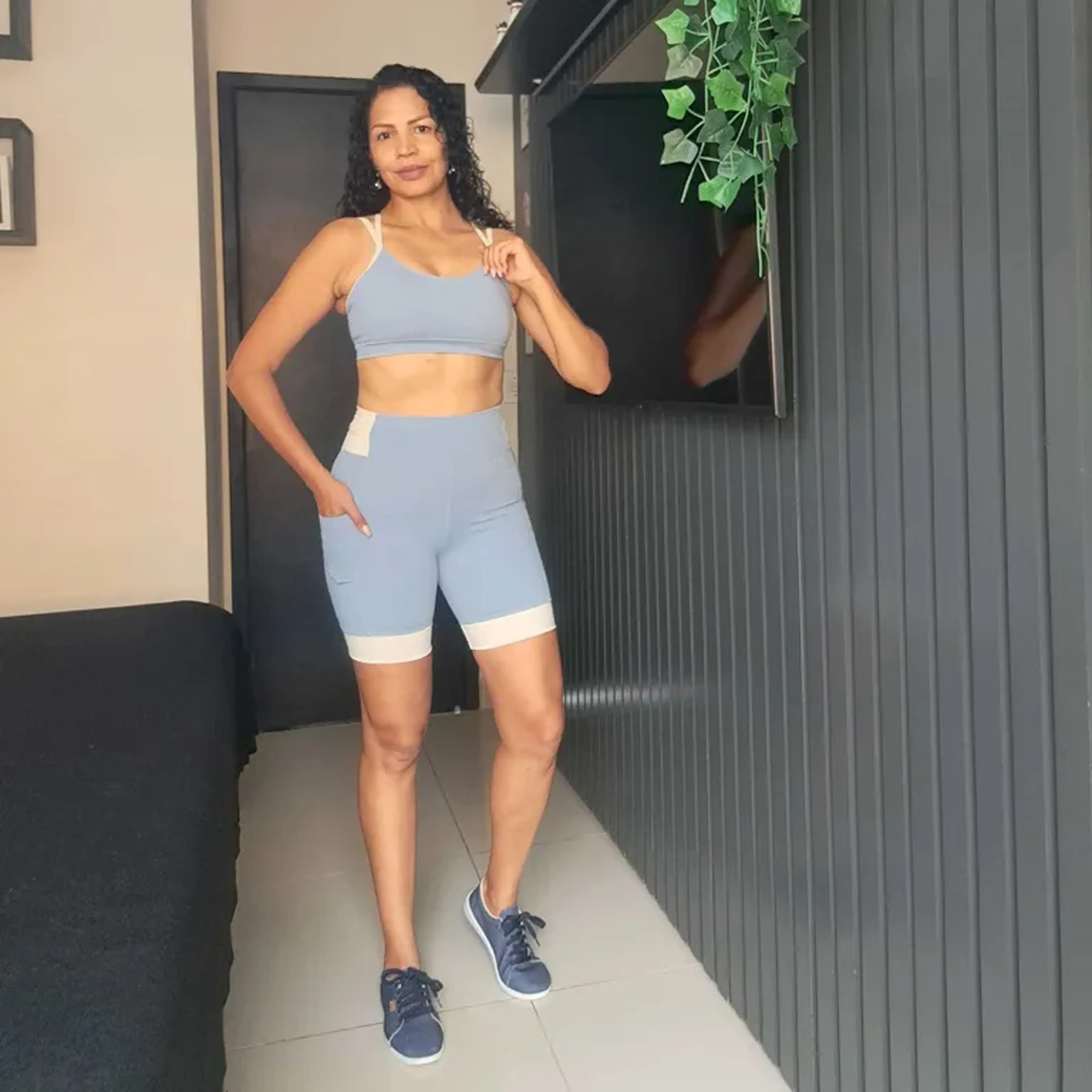 Conjunto Short Azul Serenity imagem