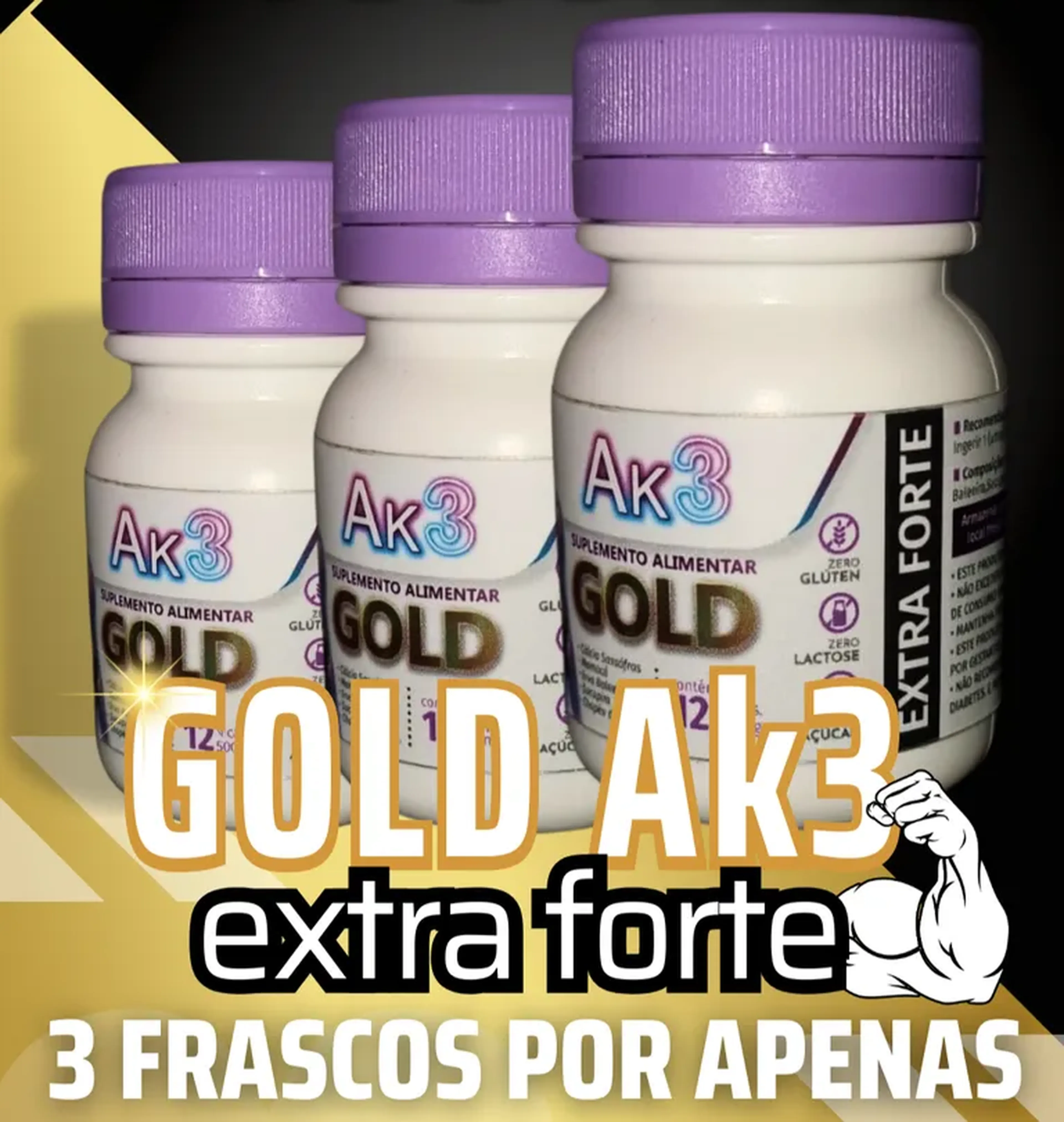KIT COM 3 Gold Ak3 EXTRA FORTE imagem