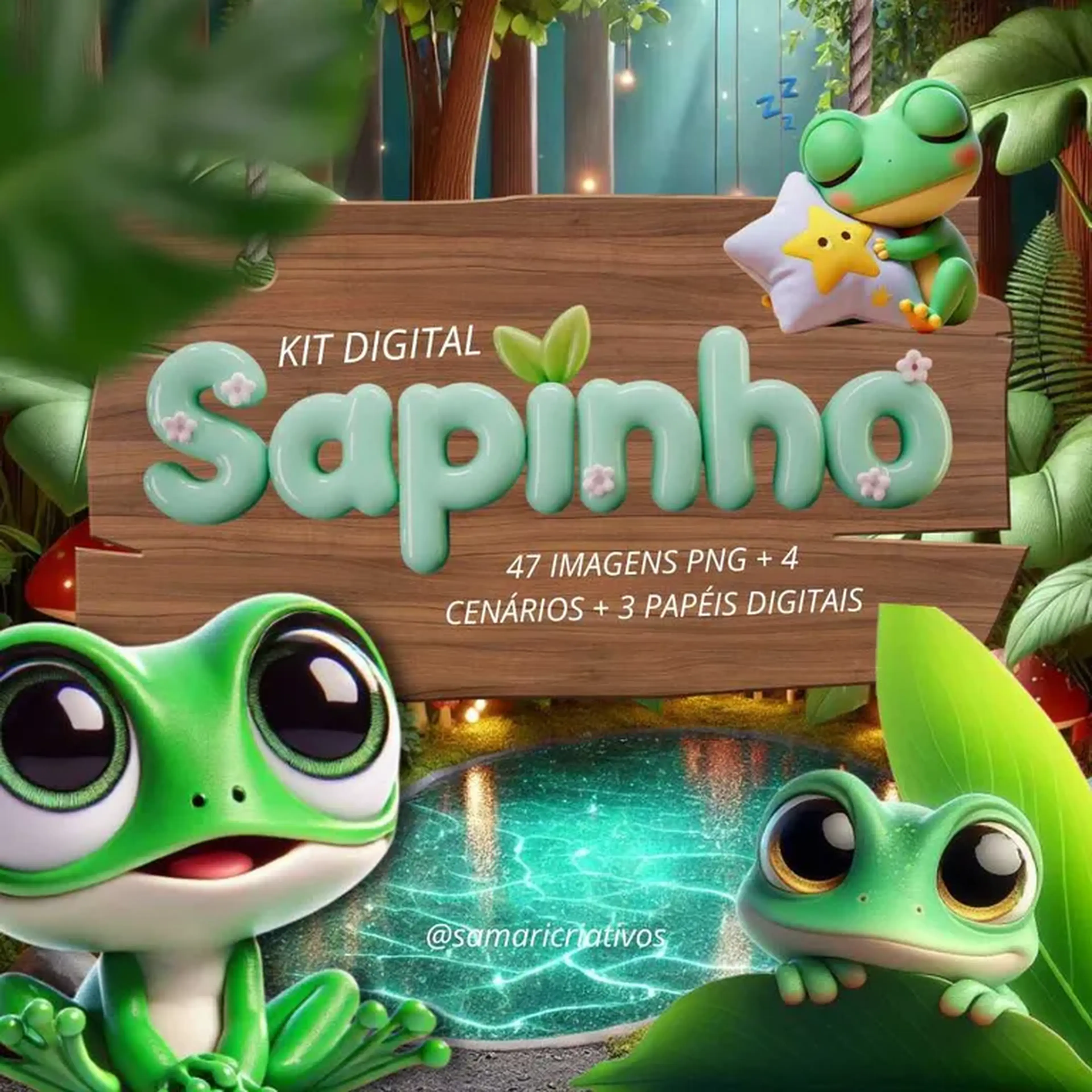 Kit Digital Sapinhos - IA 3D imagem