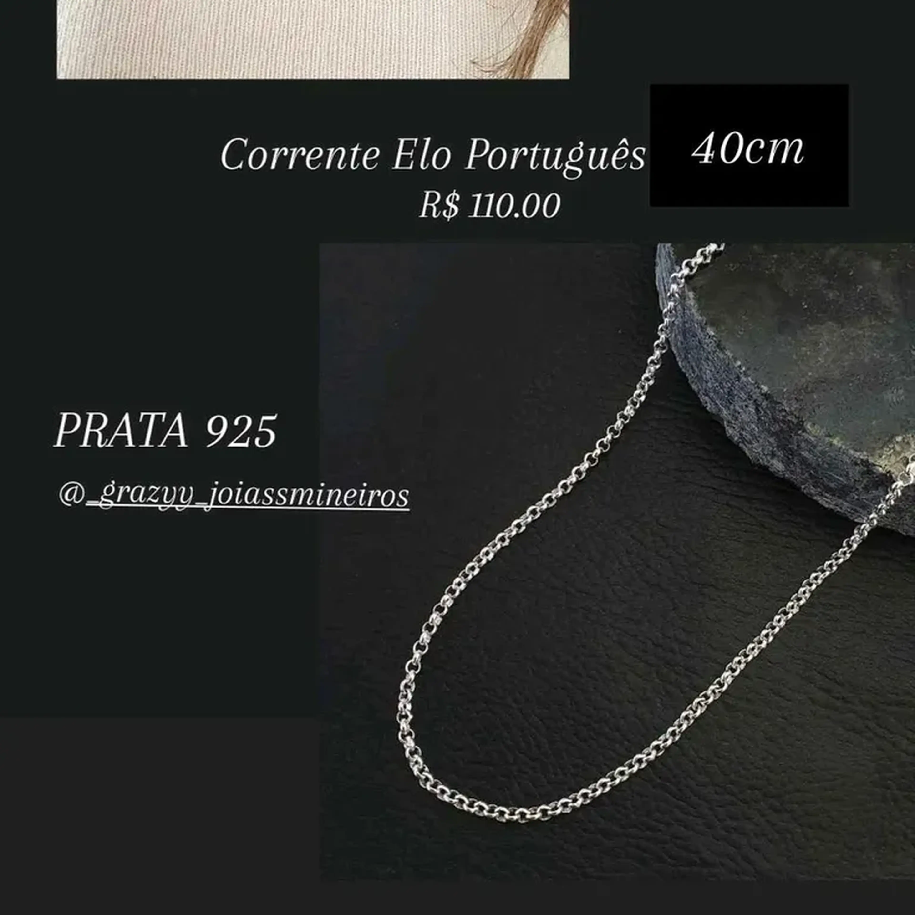 Corrente Elo Português 45cm imagem