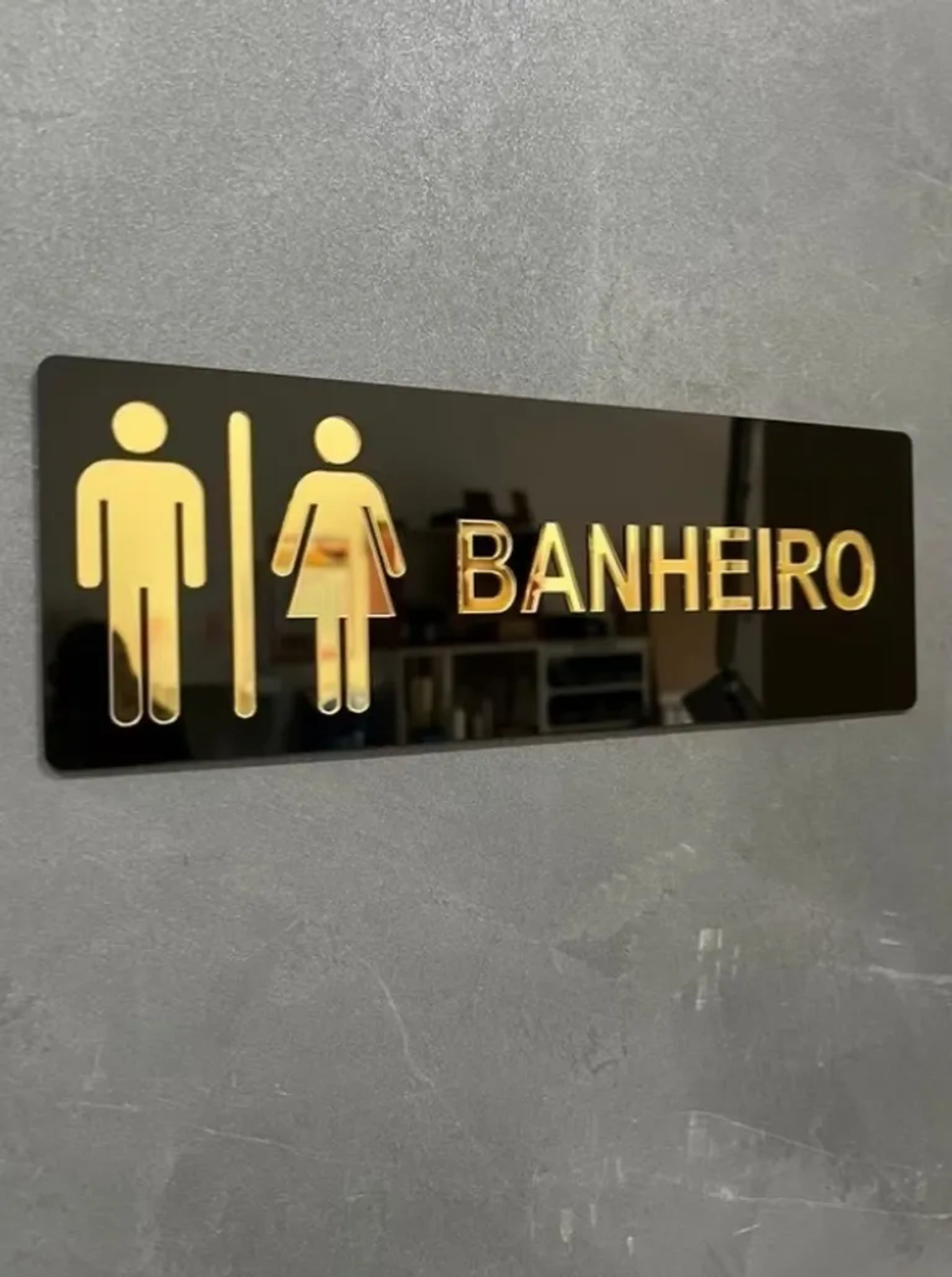 Placa Sinalização Banheiro Wc Acrílico espelhado imagem