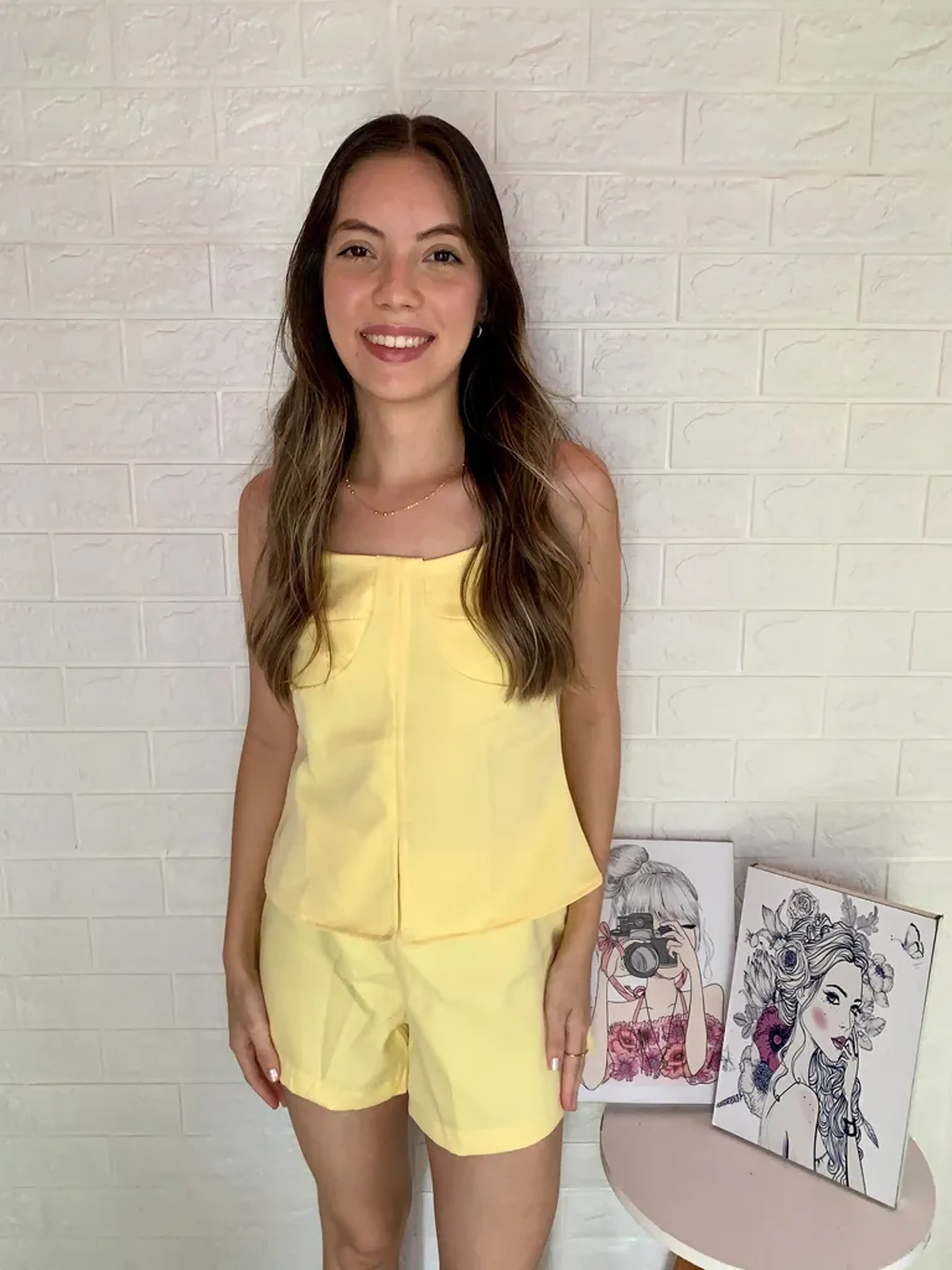 Conjunto Barbie Amarelo imagem